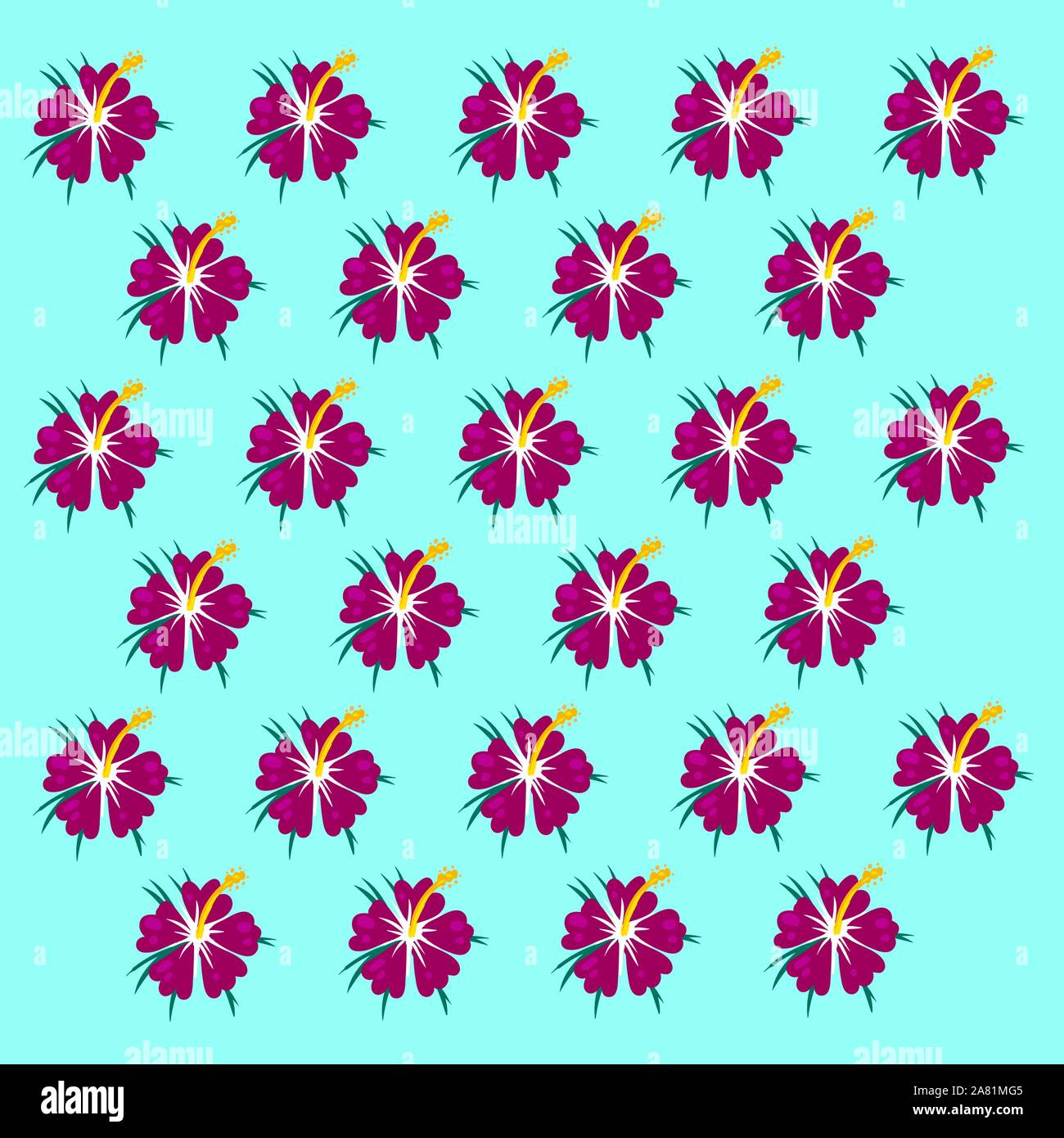 Hibiscus wallpaper, illustration, vector on white background Stock