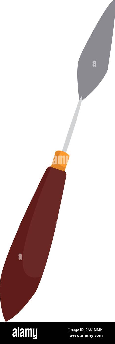 Palette knife, illustration, vector on white background. Stock Vector