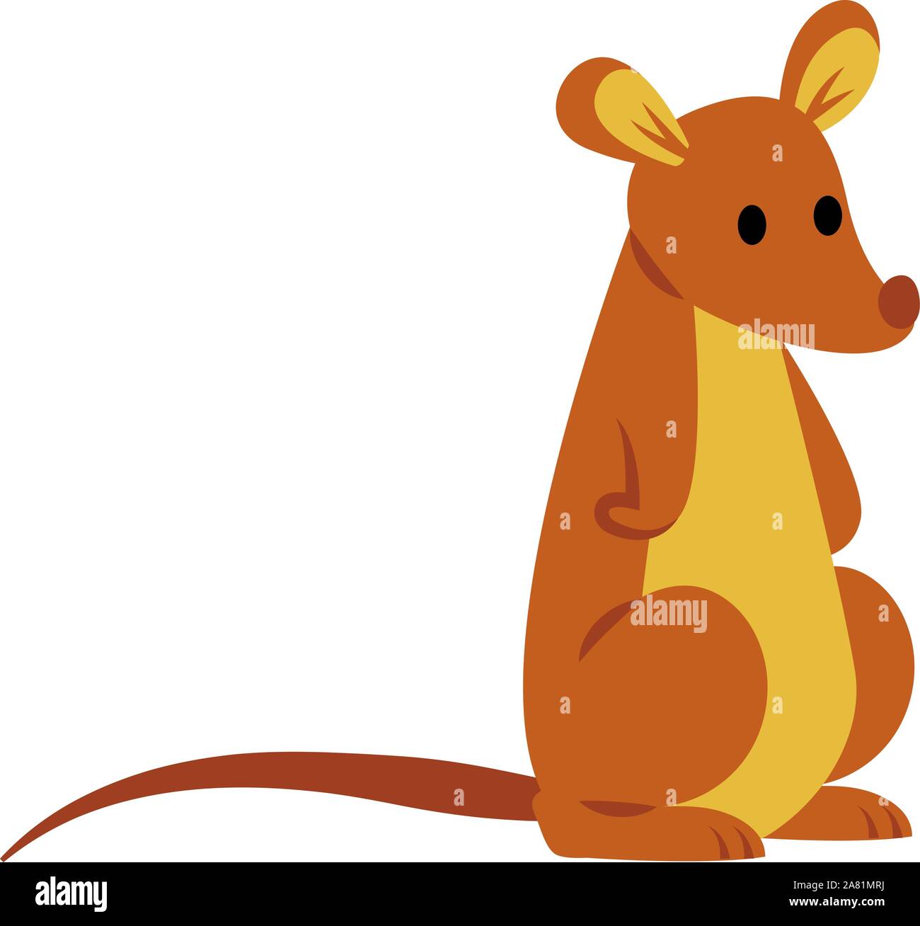 Orange mouse, illustration, vector on white background Stock Vector