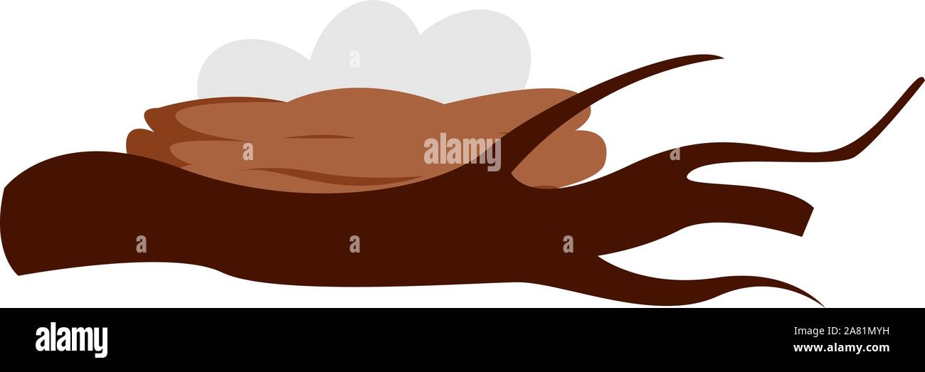 Nest with eggs, illustration, vector on white background. Stock Vector