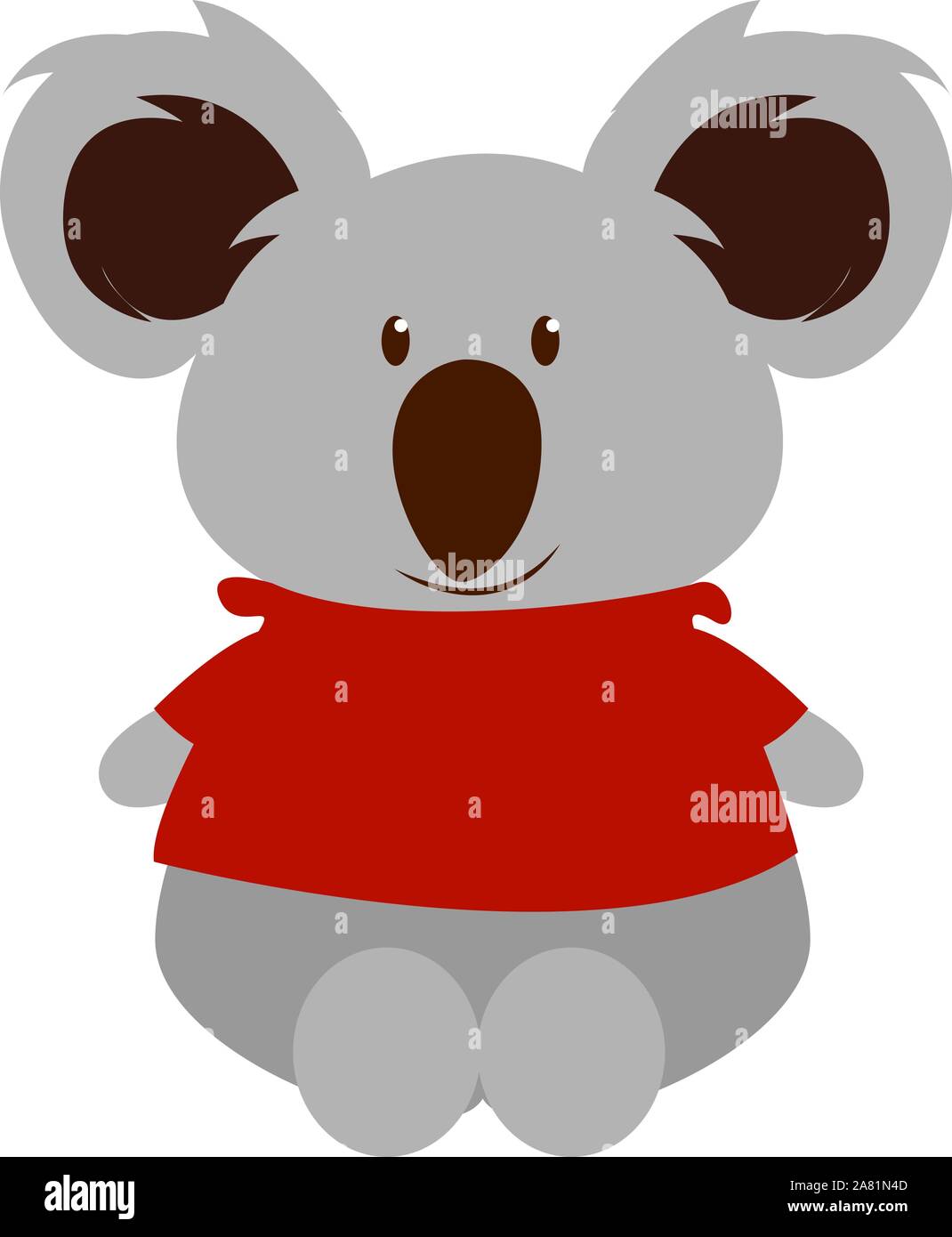 Koala in sweater, illustration, vector on white background. Stock Vector