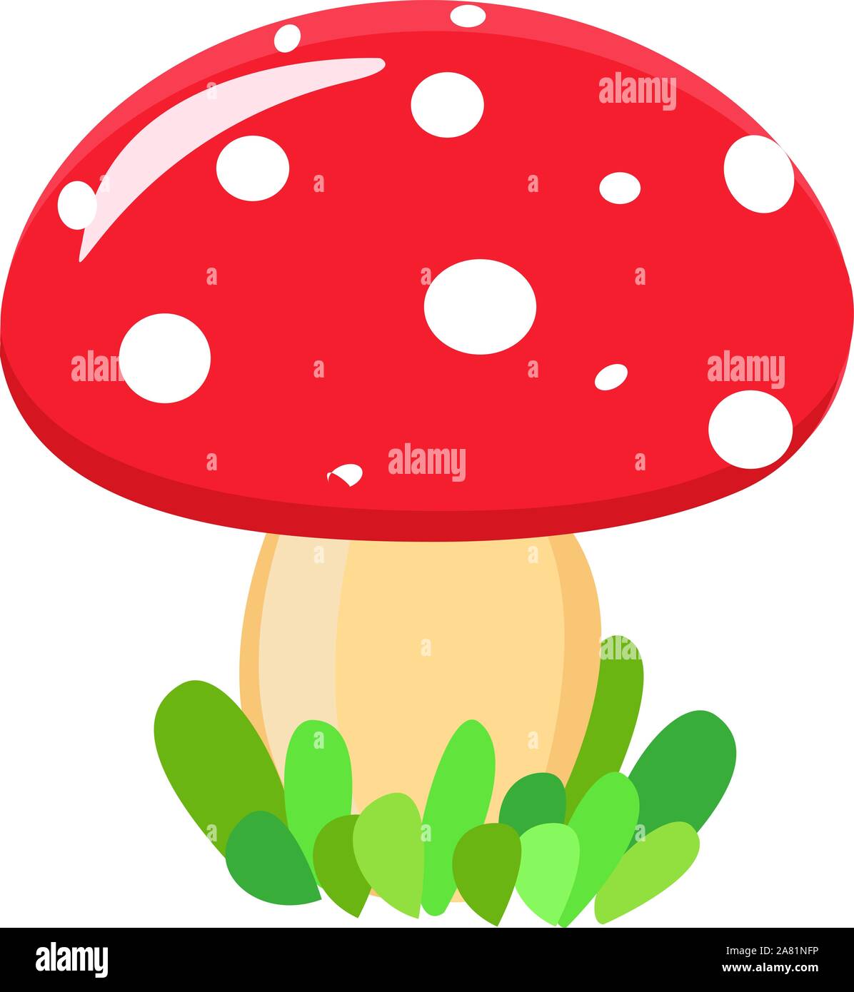 Red mushroom, illustration, vector on white background Stock Vector
