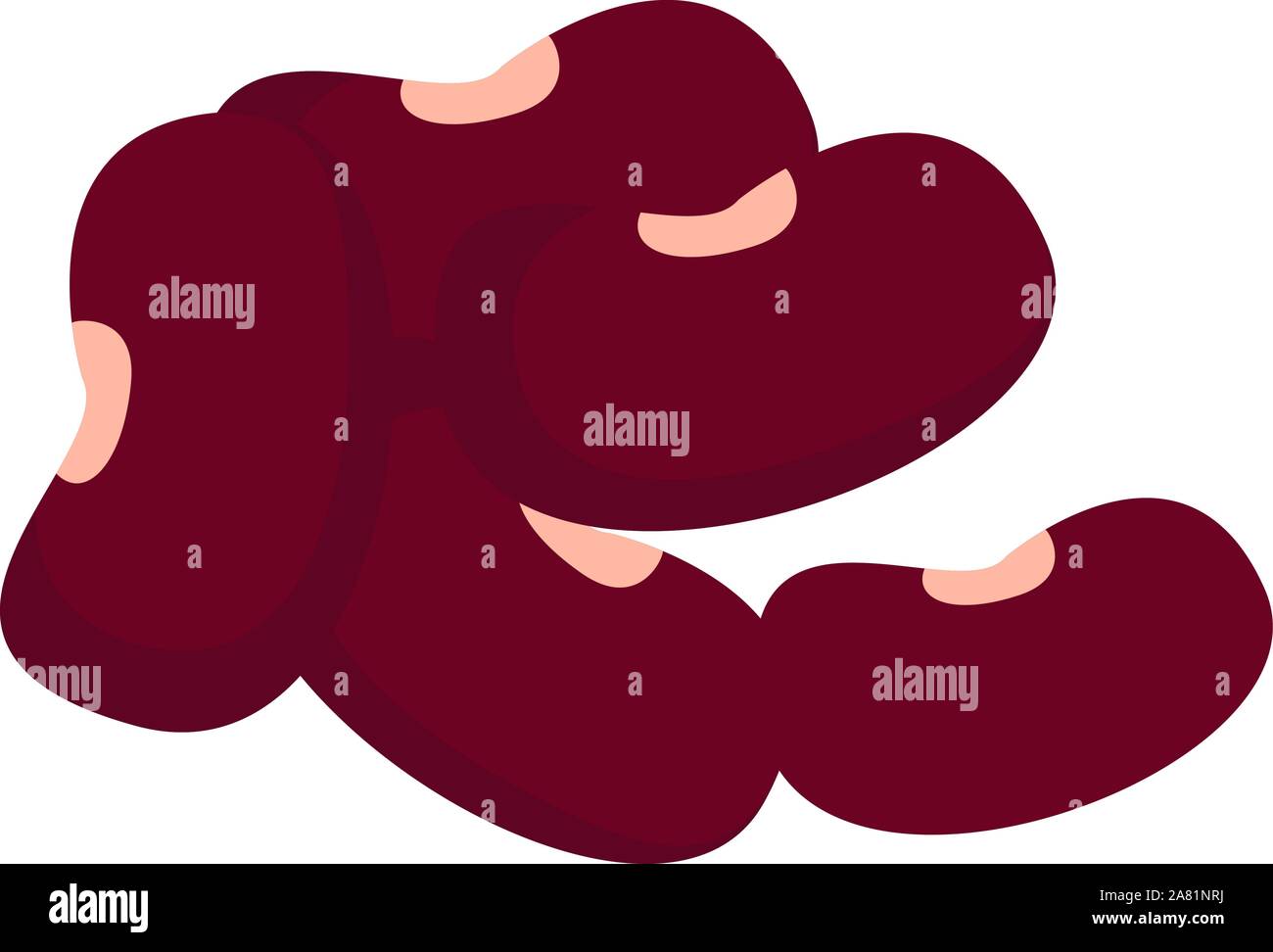 Red beans, illustration, vector on white background Stock Vector Image