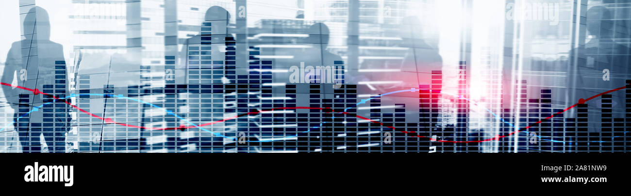 Abstract finance chart with red and Blue line graph. Finance data ...