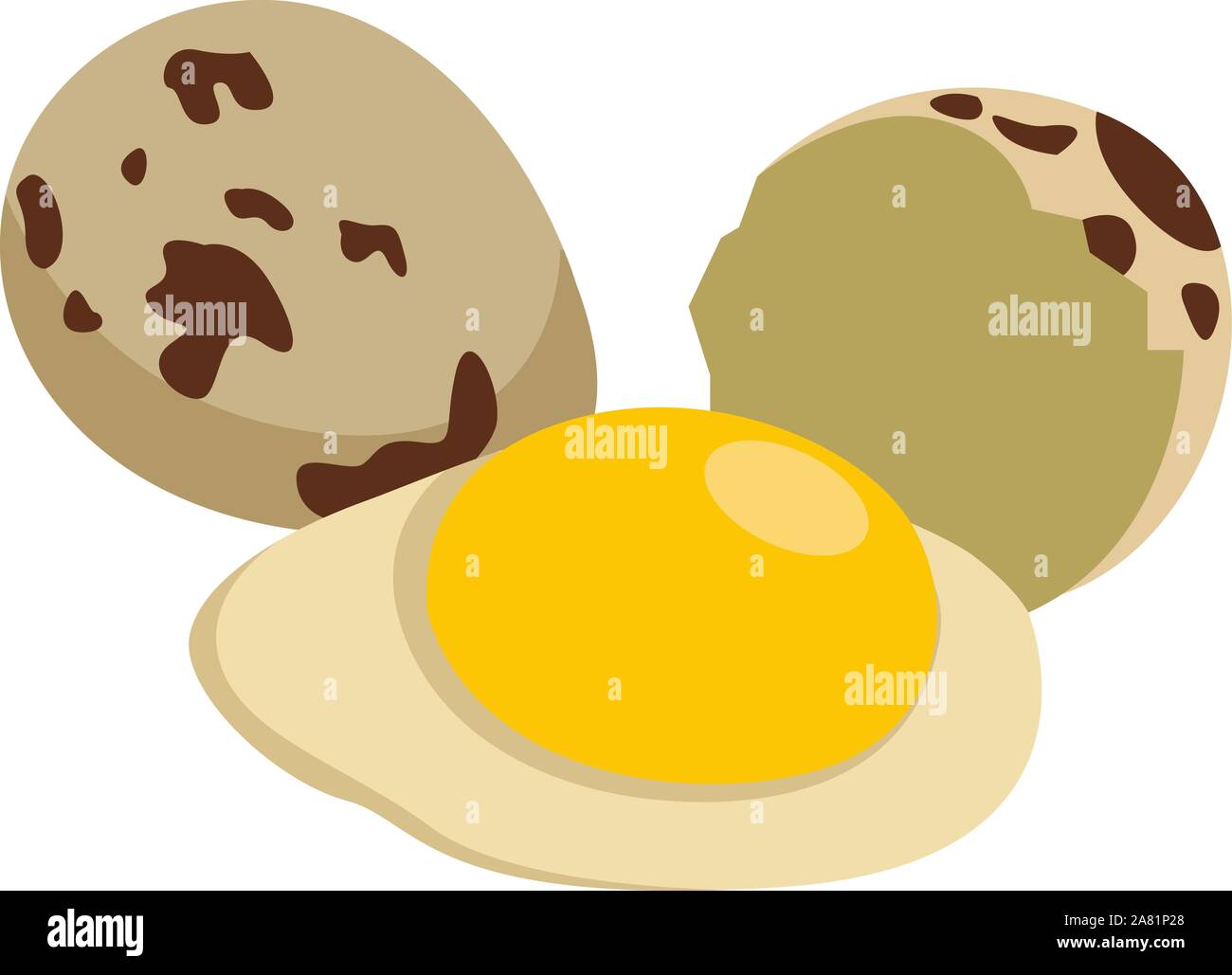 Quail eggs, illustration, vector on white background Stock Vector Image