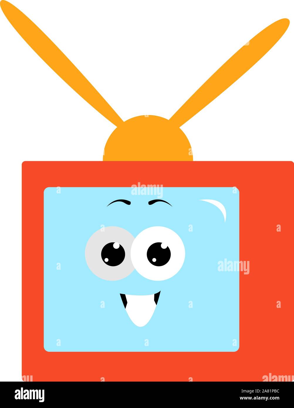 Toy tv, illustration, vector on white background. Stock Vector