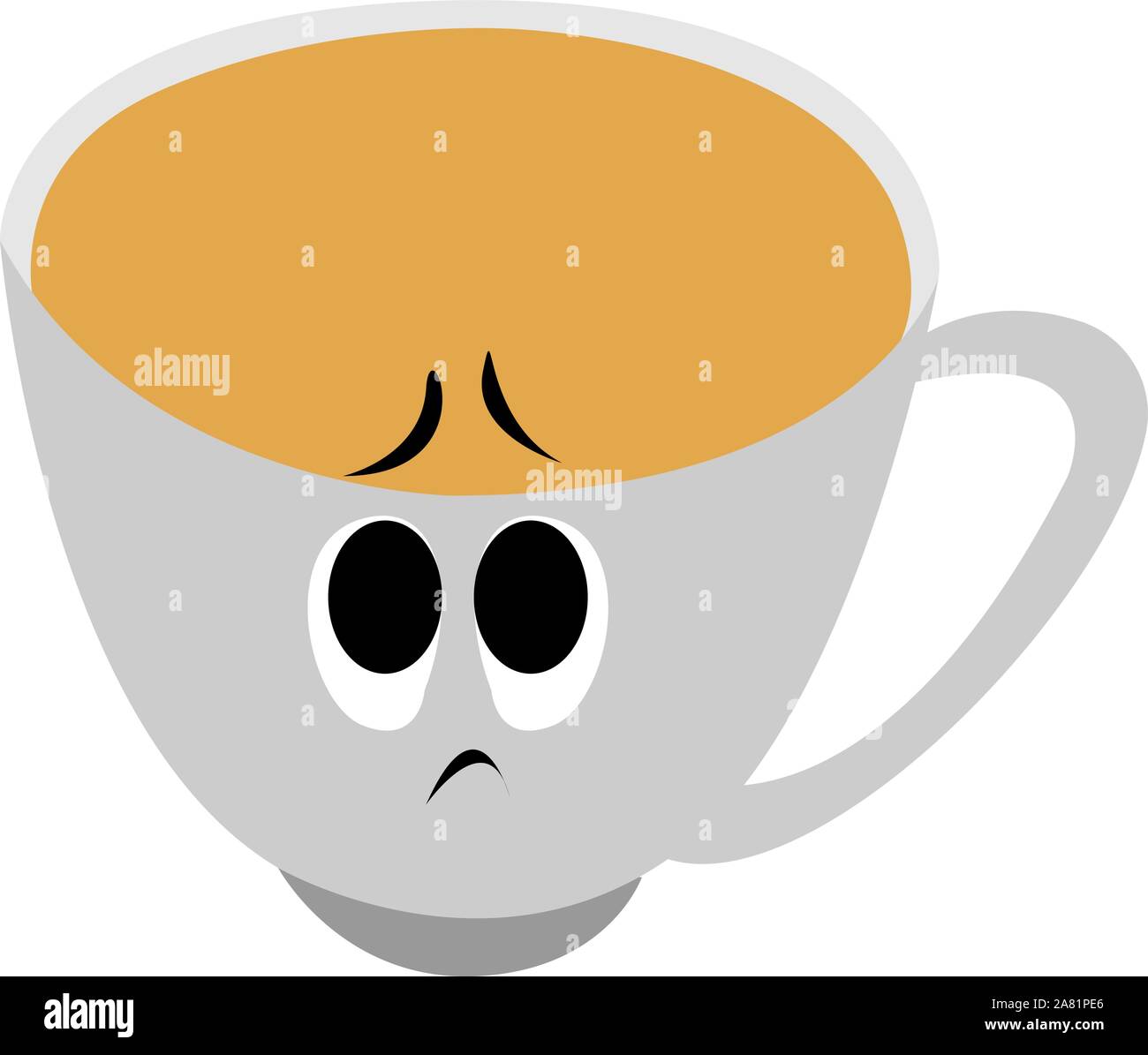 Sad cup, illustration, vector on white background Stock Vector Image ...