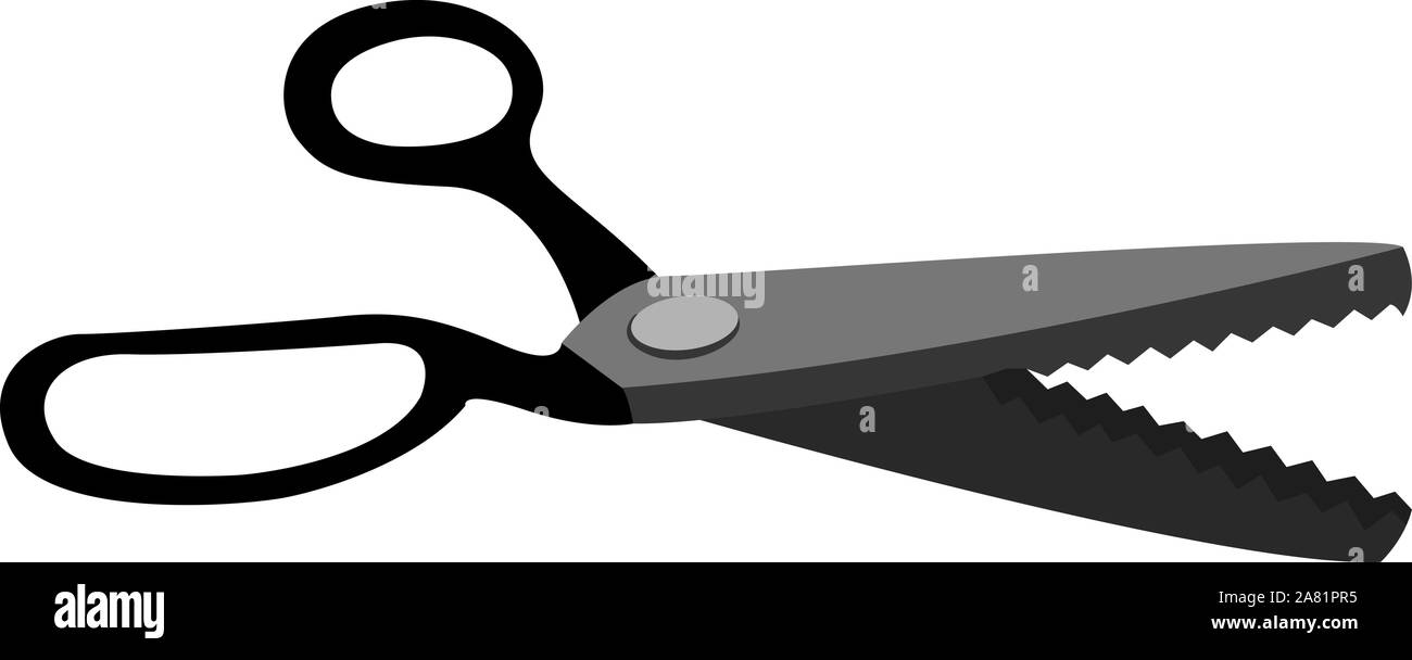 Open Modern Pinking Scissors With Black Handles Stock Photo - Download  Image Now - Scissors, Zigzag, Cut Out - iStock