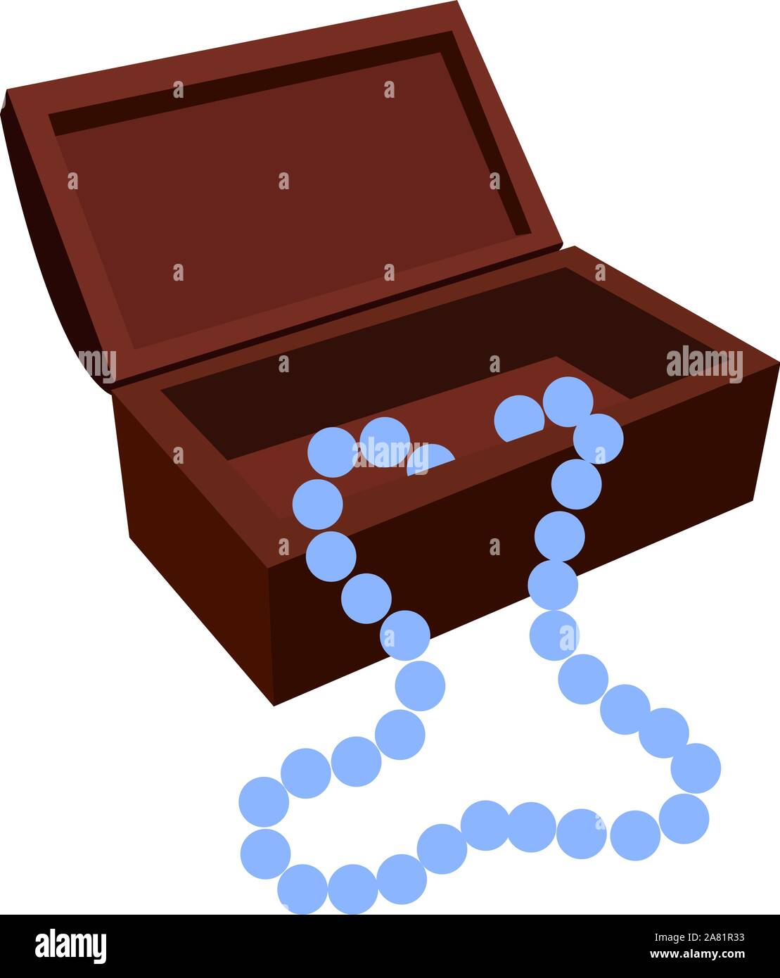 Wooden box, illustration, vector on white background. Stock Vector