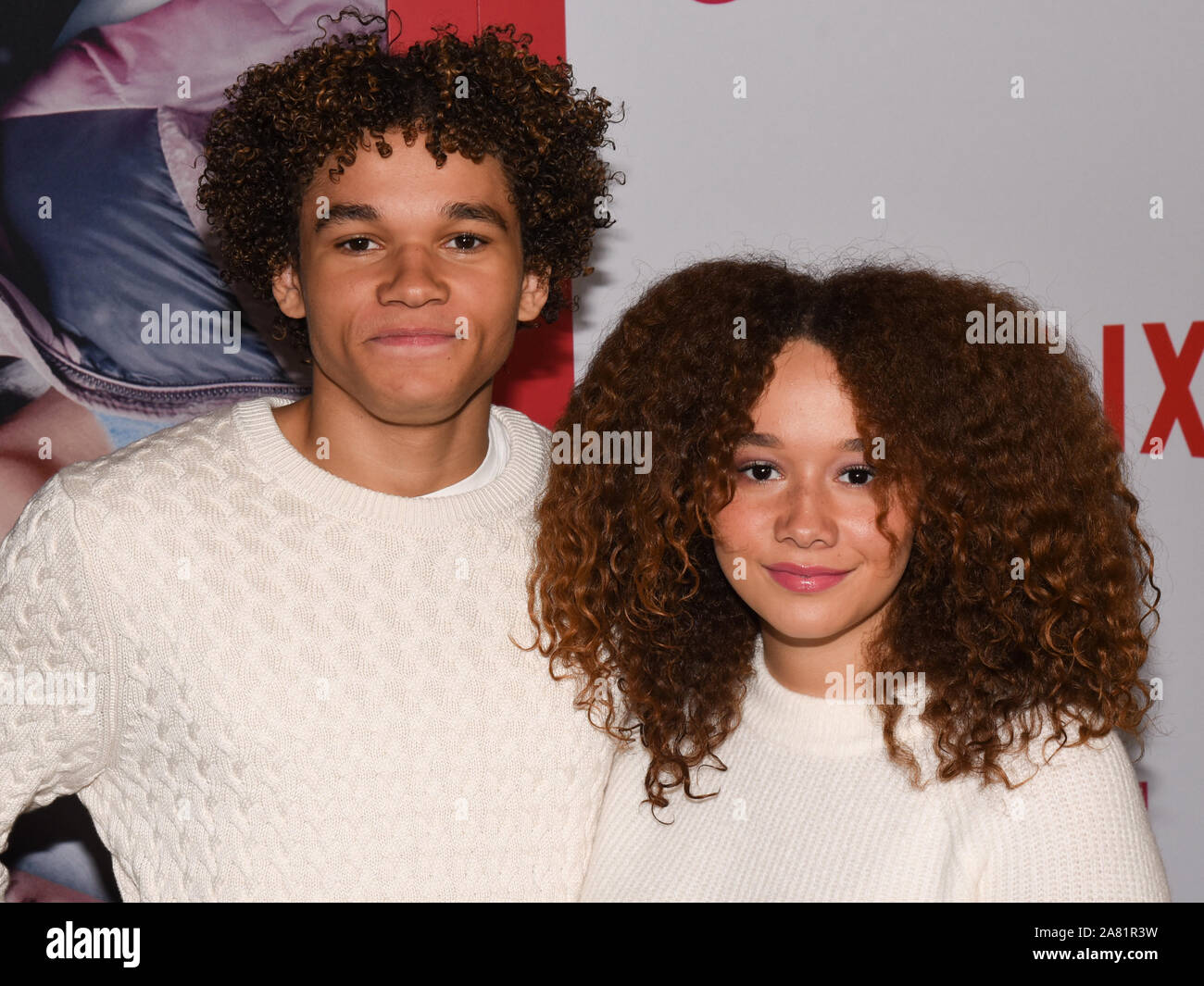 November 4, 2019, Los Angeles, California: Armani JAckson and Talia Jackson  attends LA Premiere Of Netflix's ''Let It Snow' (Credit Image: © Billy  Bennight/ZUMA Wire Stock Photo - Alamy