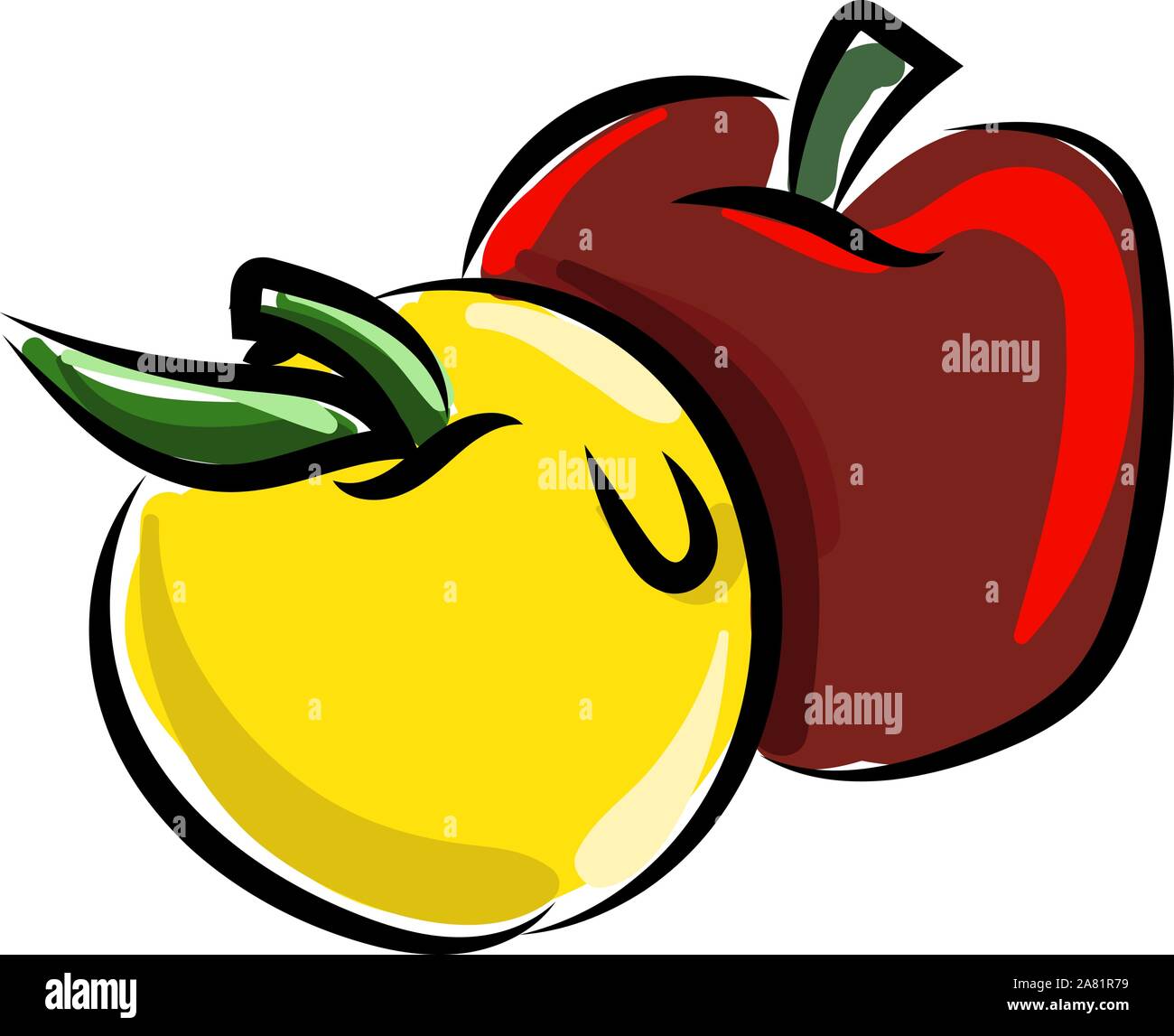 Apples, illustration, vector on white background Stock Vector Image ...