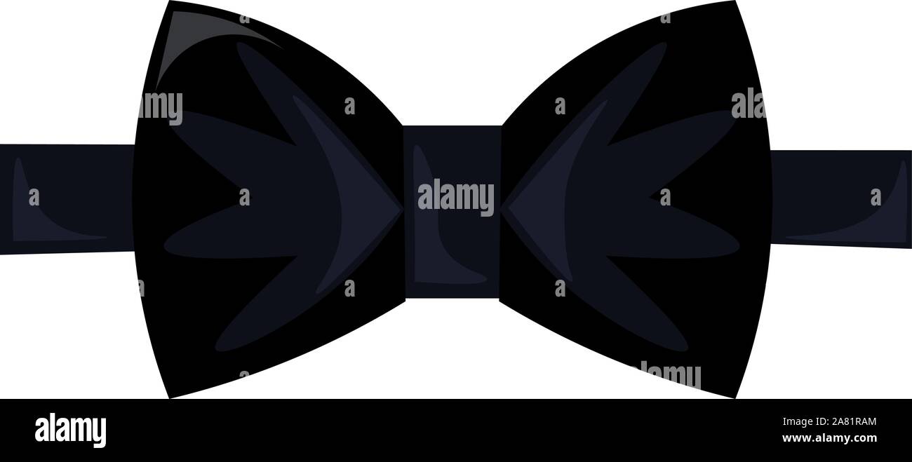 Black bow, illustration, vector on white background Stock Vector Image ...