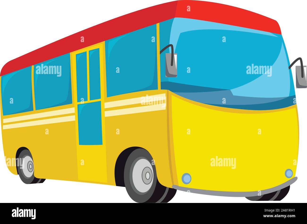 Yellow bus, illustration, vector on white background Stock Vector Image ...
