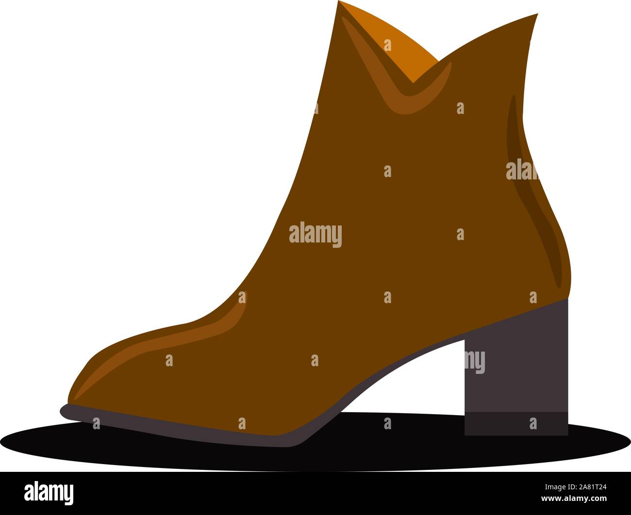 Brown shoe, illustration, vector on white background Stock Vector Image ...