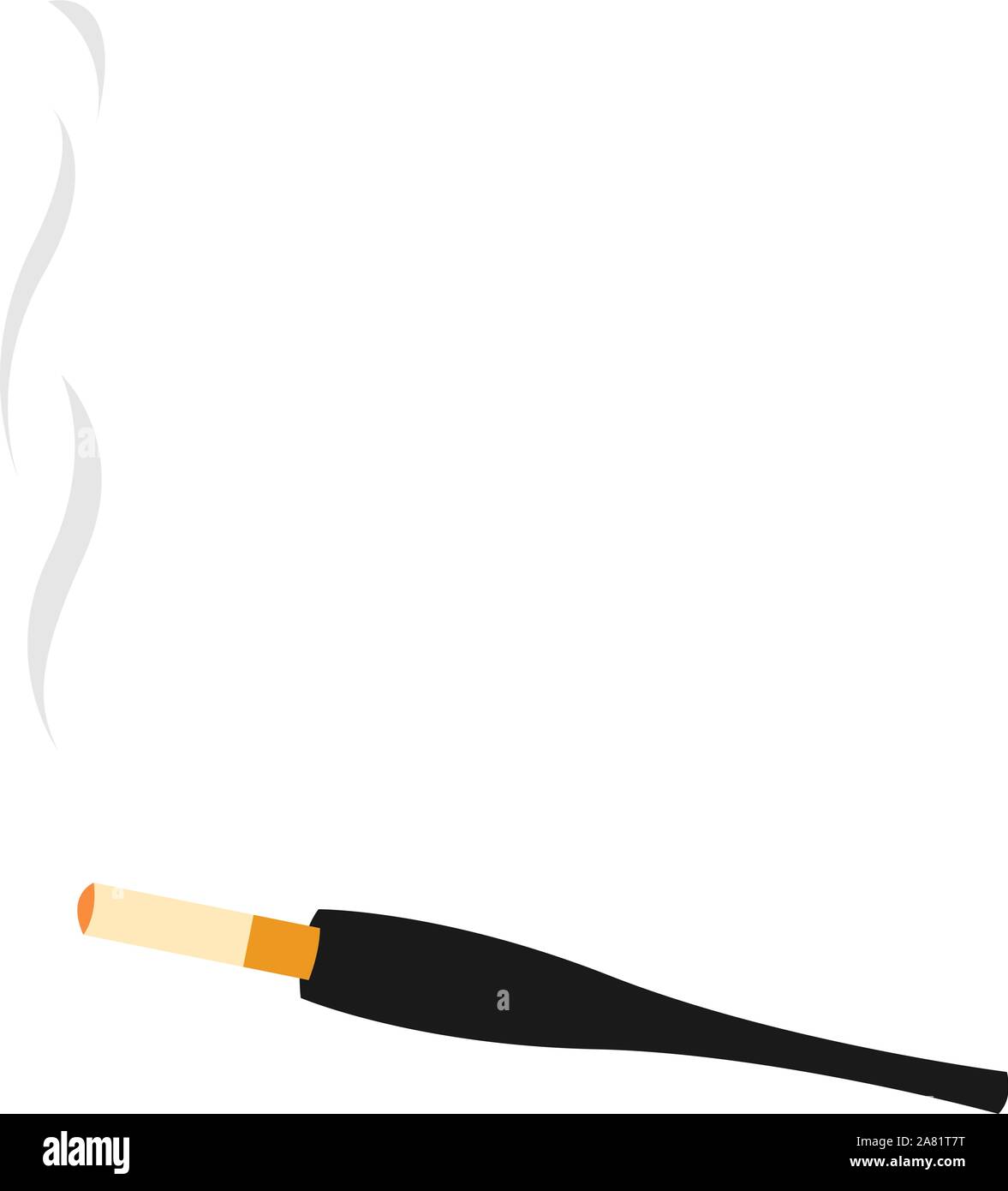 Cigarette holder, illustration, vector on white background. Stock Vector