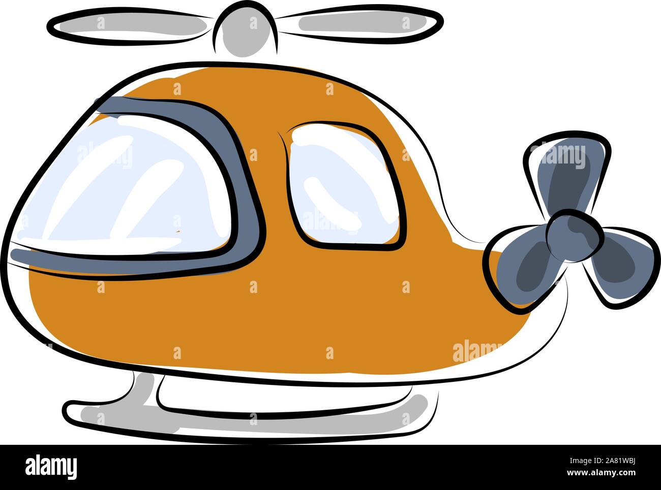 Small helicopter, illustration, vector on white background. Stock Vector