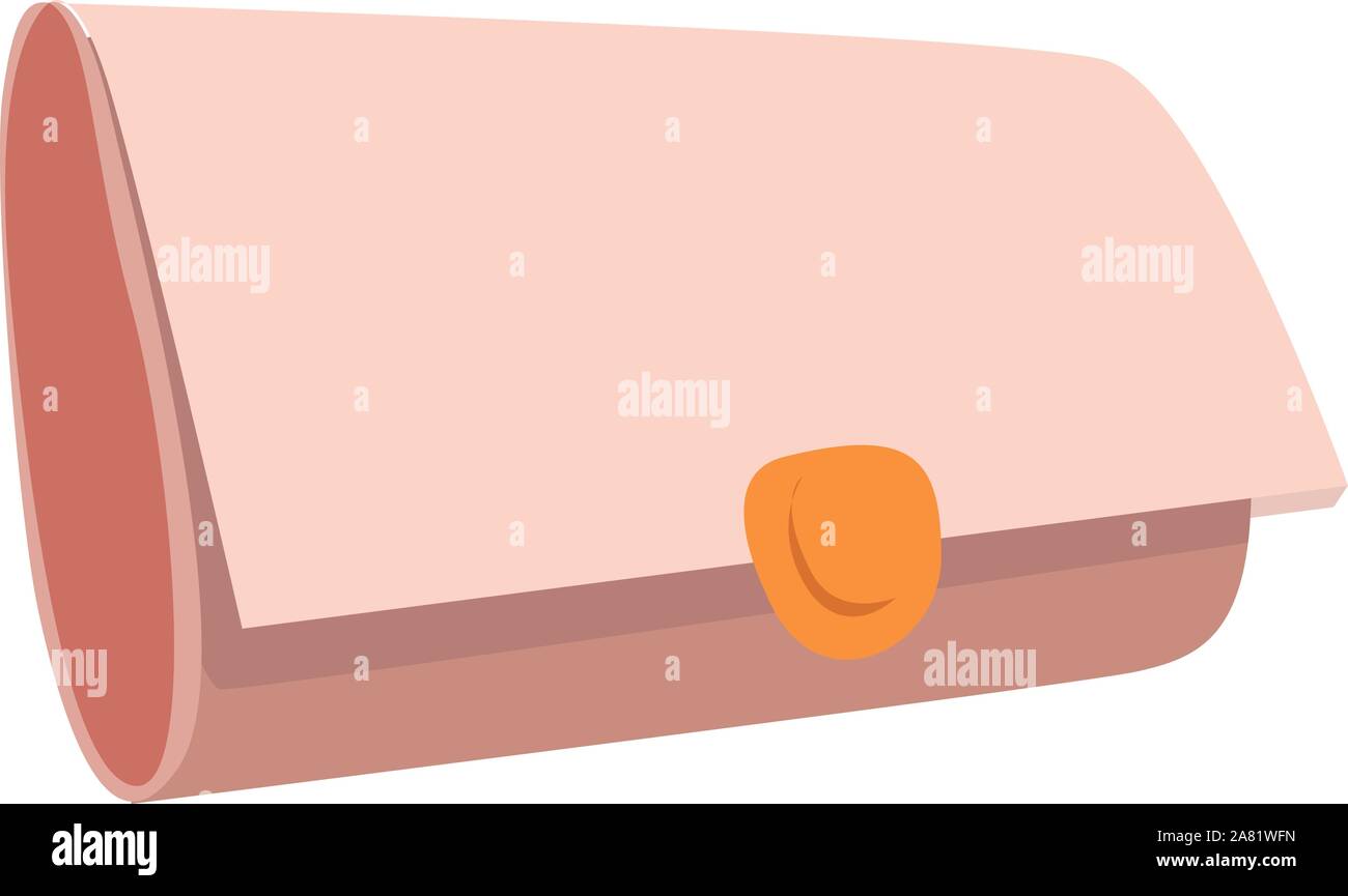 Soft pink clutch, illustration, vector on white background. Stock Vector