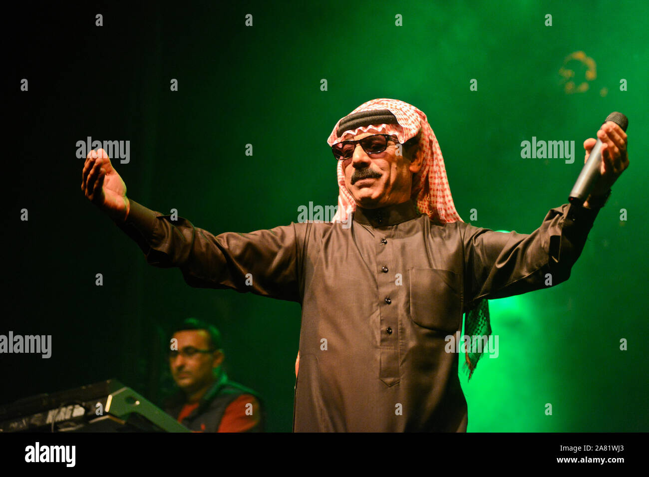 Syrian singer Omar Souleyman performing live Stock Photo Alamy