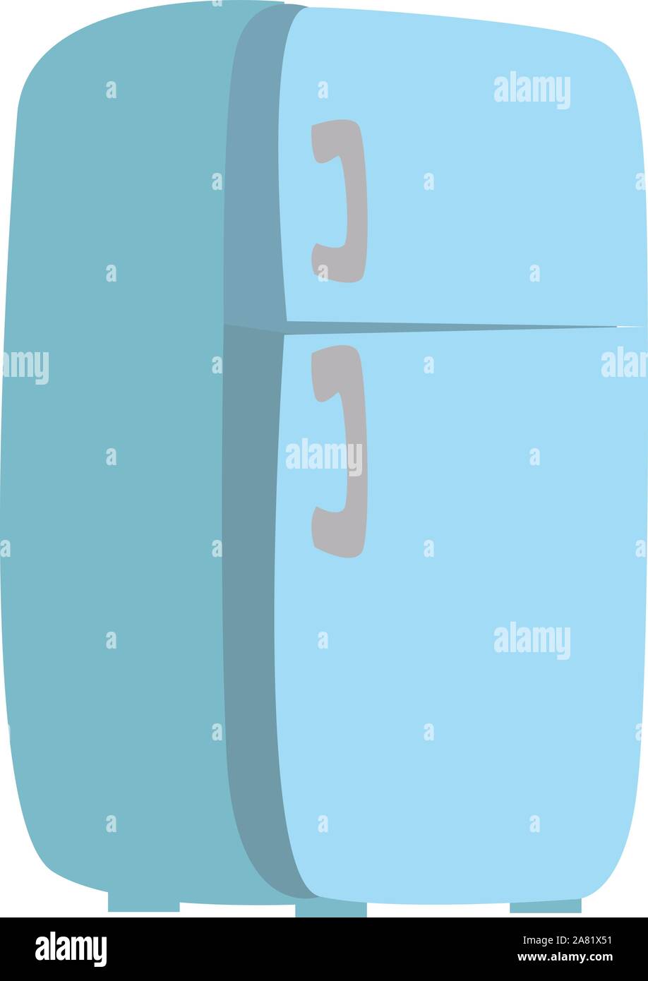 Fridge, illustration, vector on white background. Stock Vector
