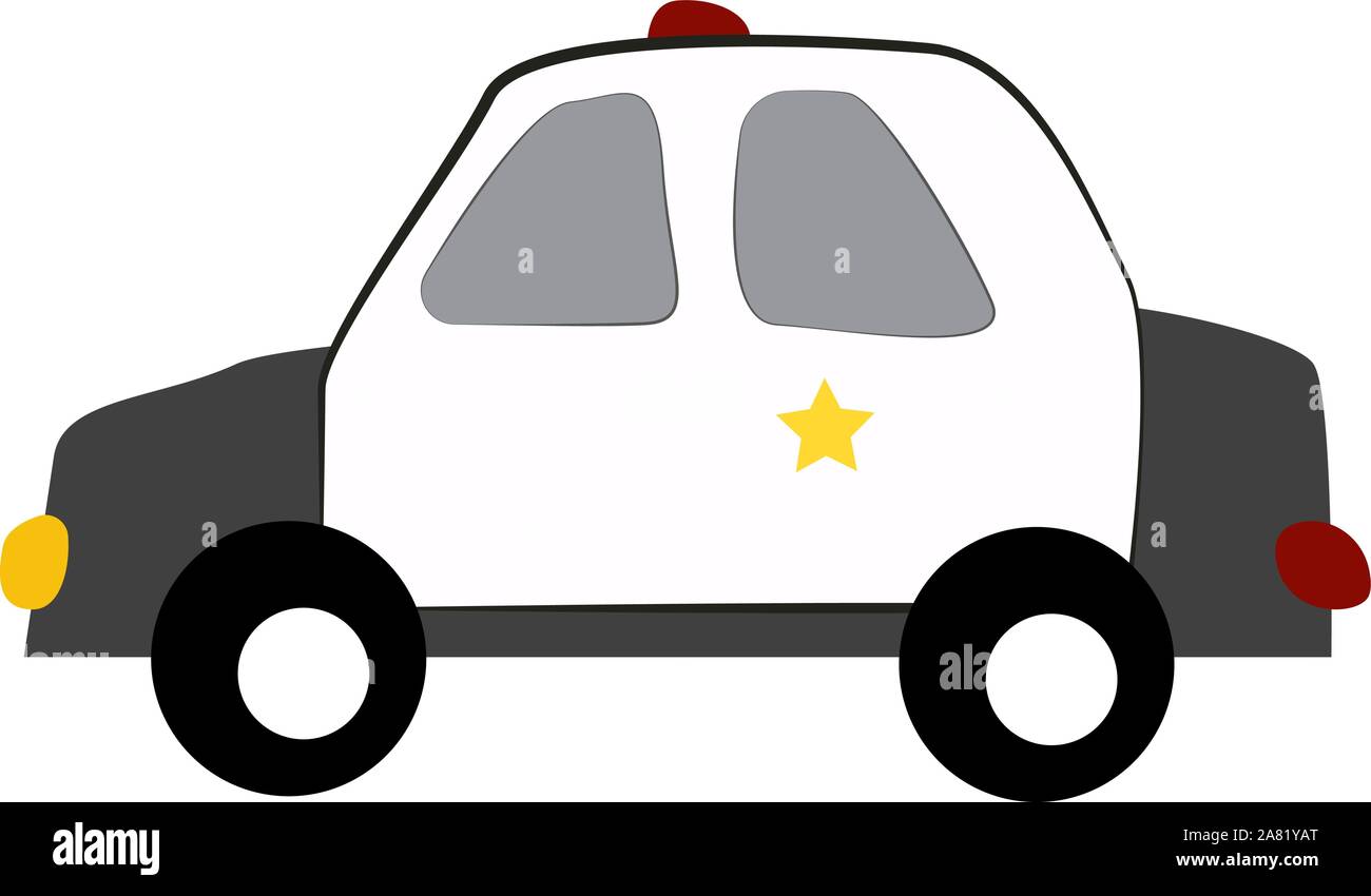 Police car, illustration, vector on white background. Stock Vector