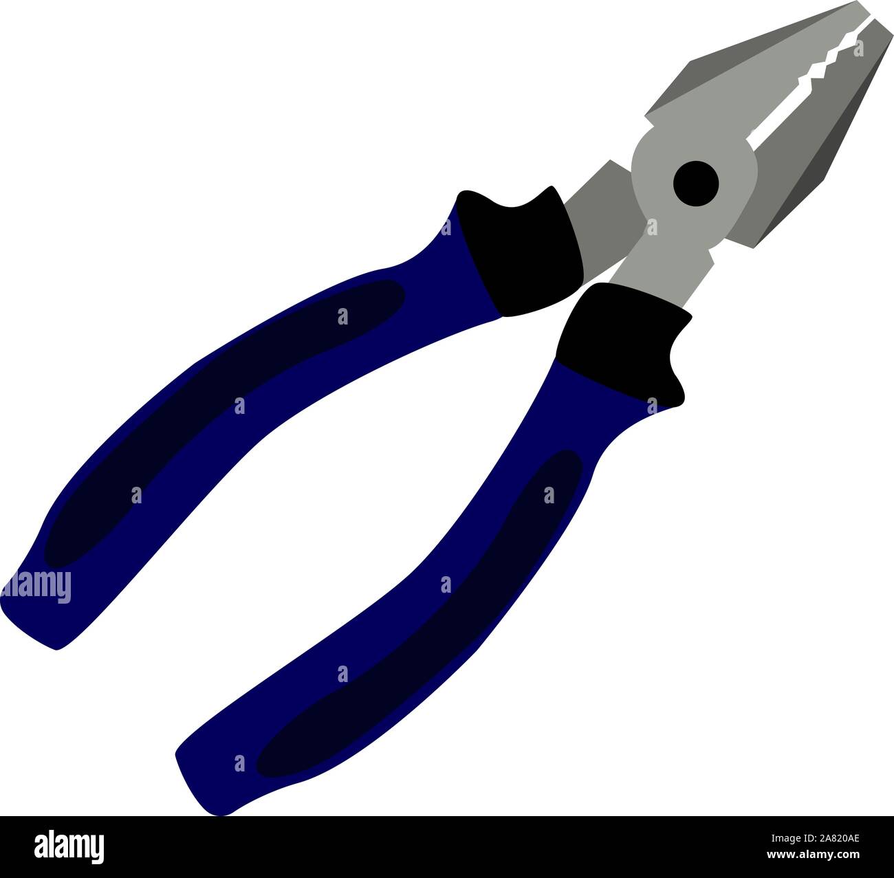 Blue pliers, illustration, vector on white background Stock Vector