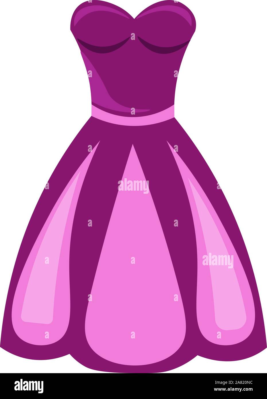 Pink dress, illustration, vector on white background Stock Vector Image
