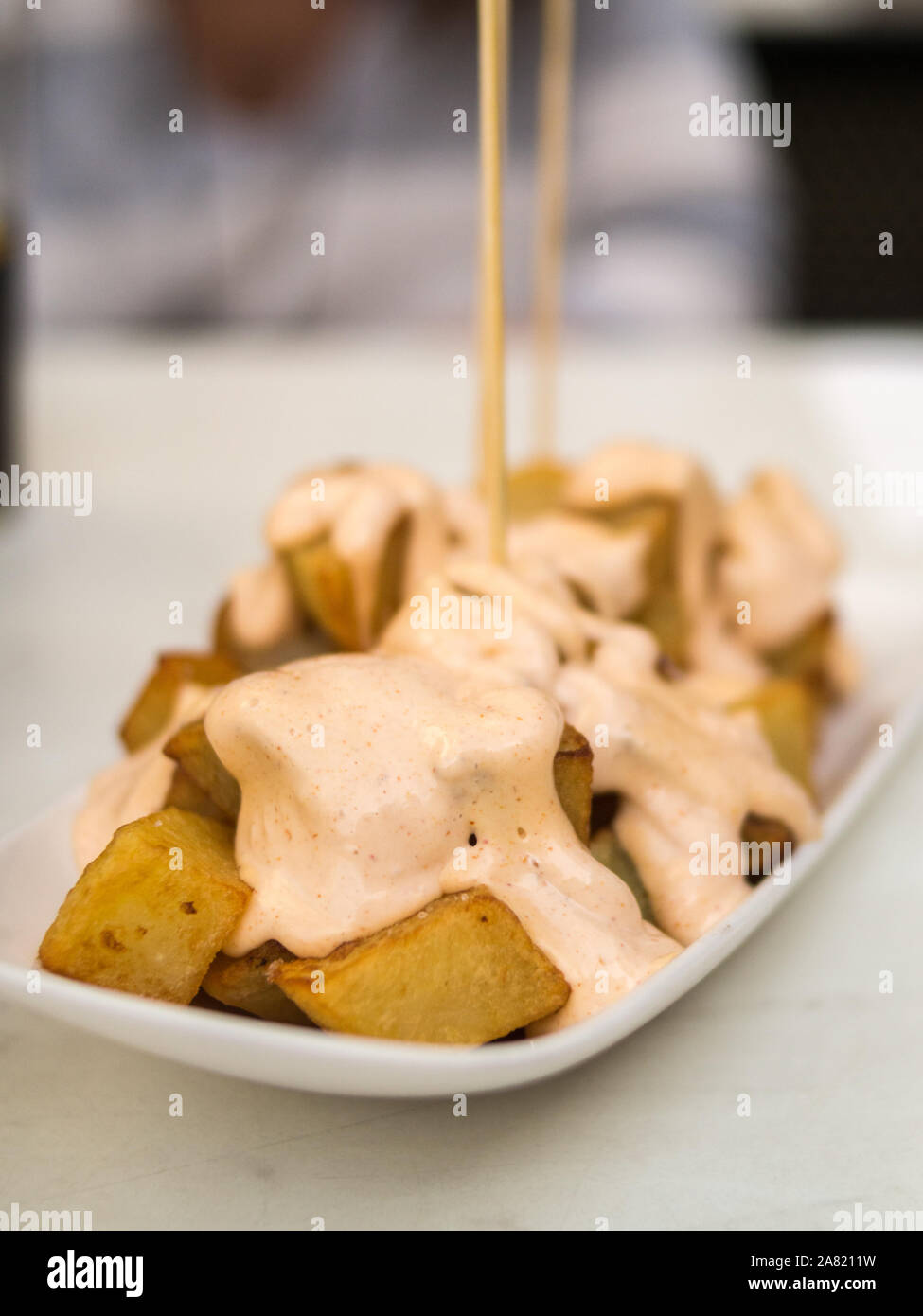 Tasty "patatas bravas" typical spanish tapas Stock Photo - Alamy