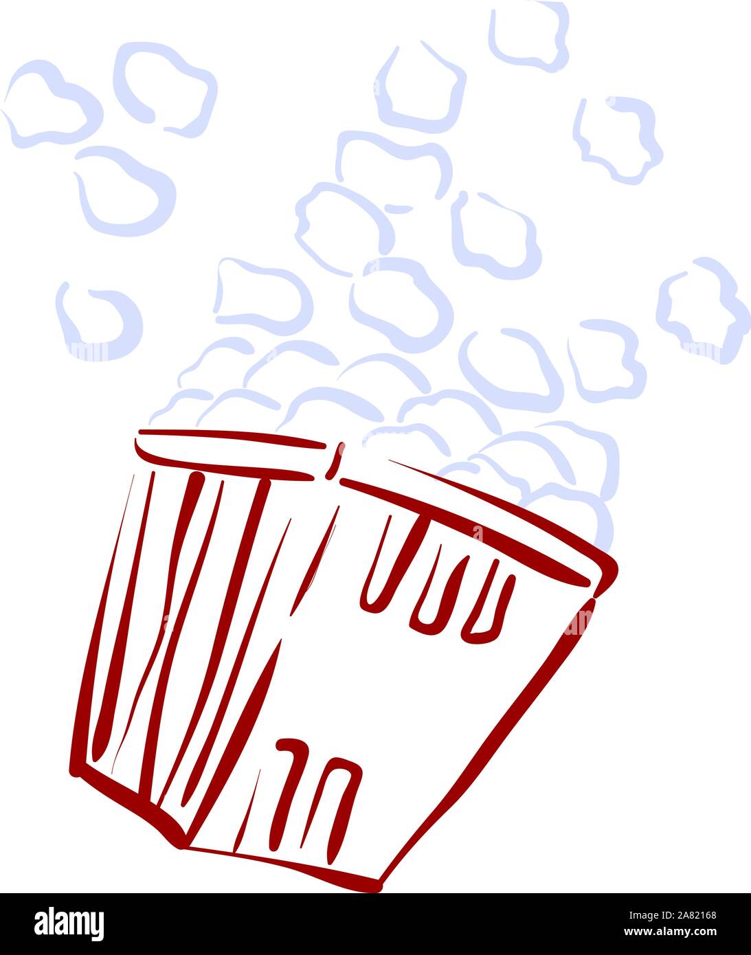 Pop corn, illustration, vector on white background. Stock Vector