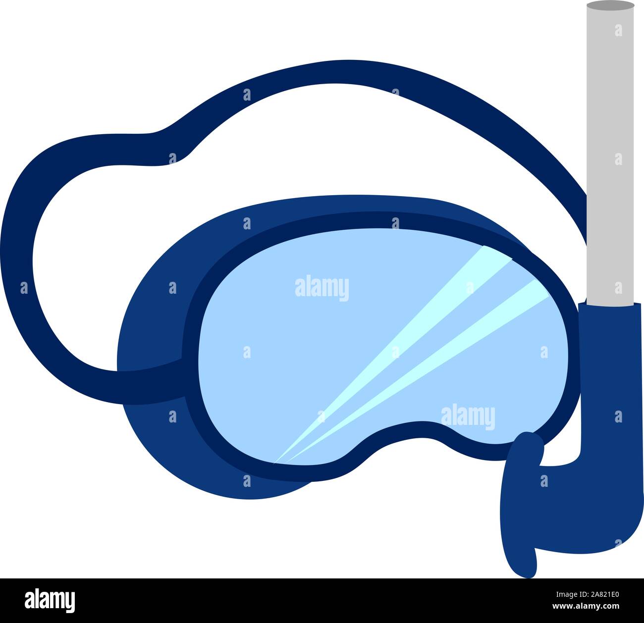 Snorkeling mask, illustration, vector on white background. Stock Vector