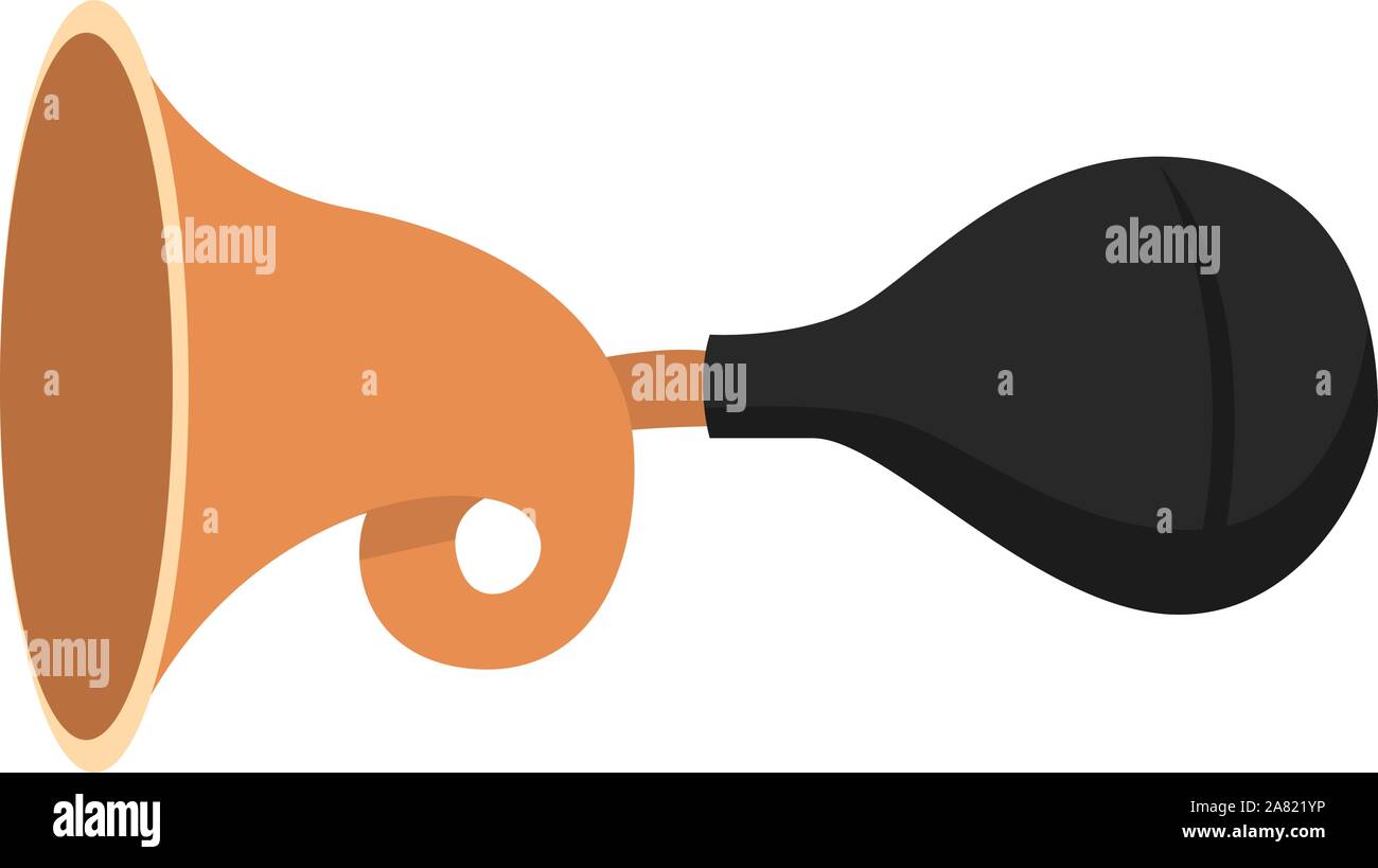 Bike horn, illustration, vector on white background Stock Vector Image