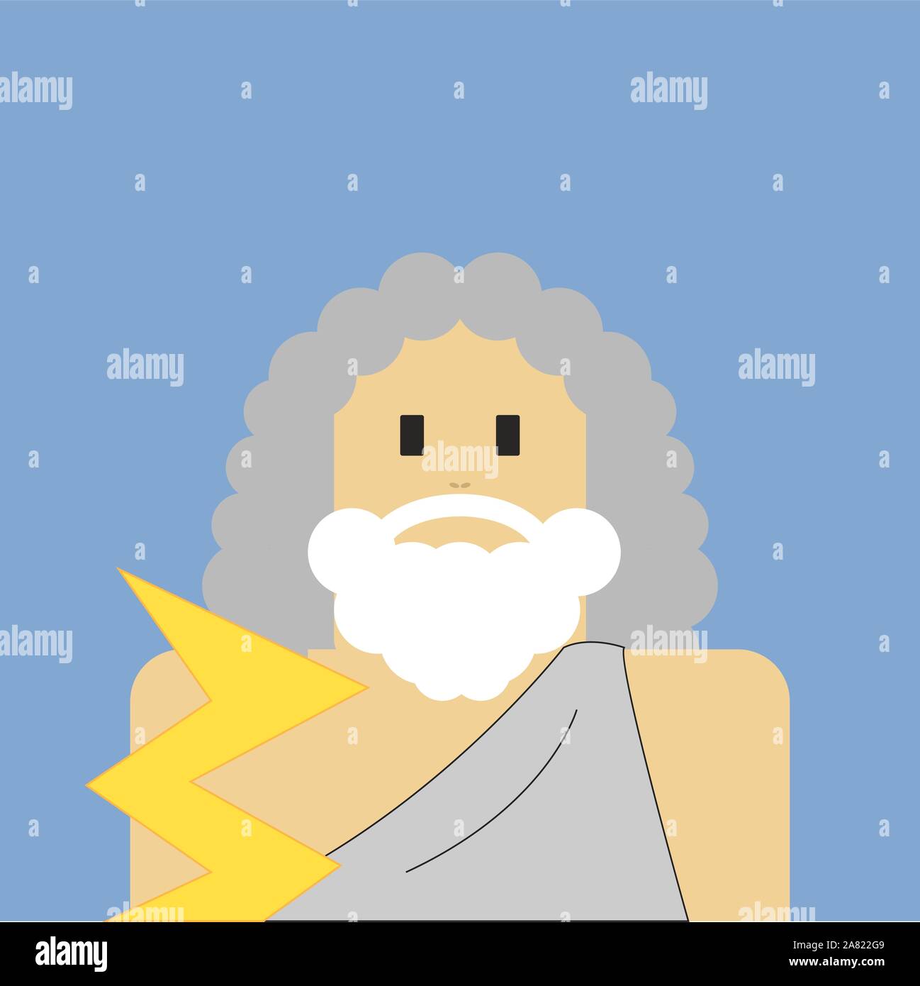 Zeus, illustration, vector on white background. Stock Vector
