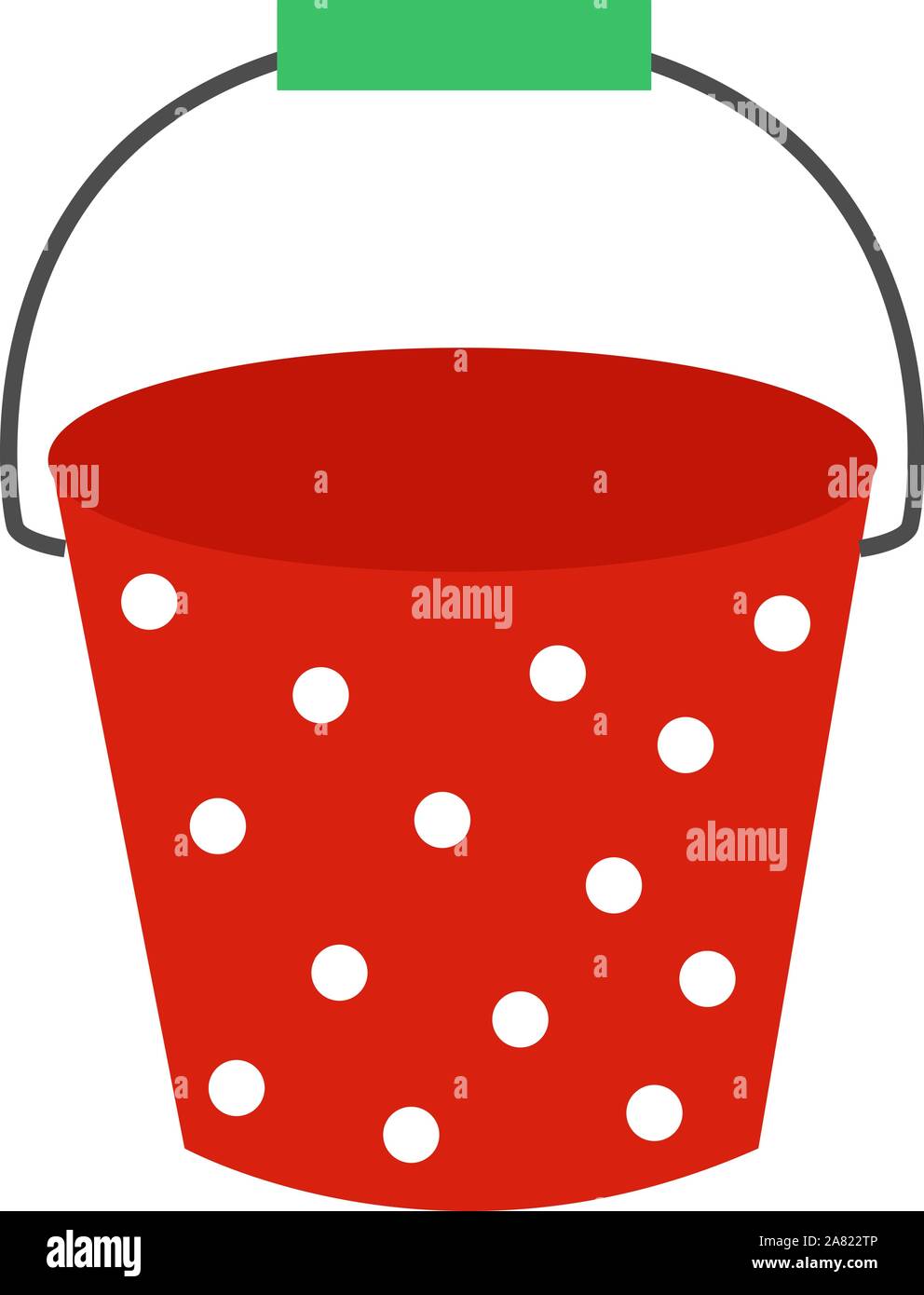 Red bucket, illustration, vector on white background Stock Vector Image