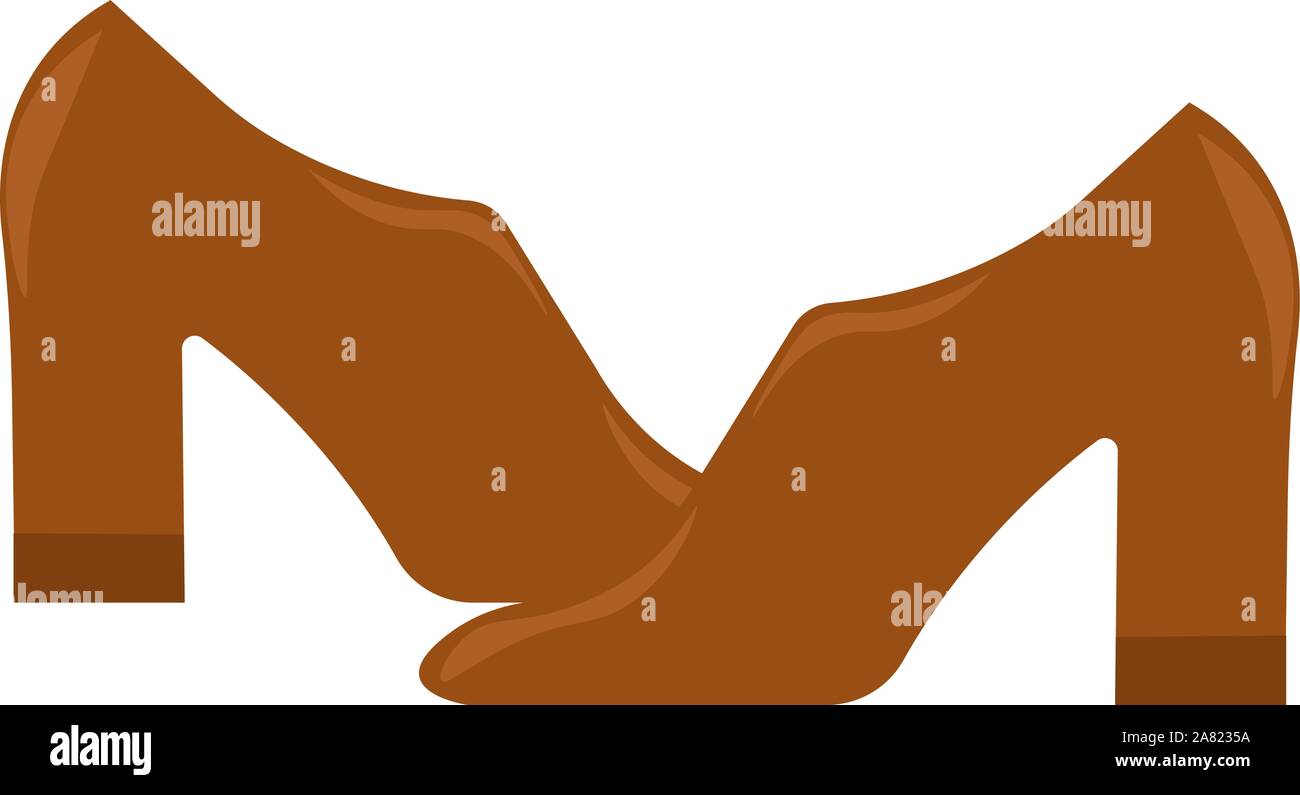 Brown shoes, illustration, vector on white background Stock Vector ...