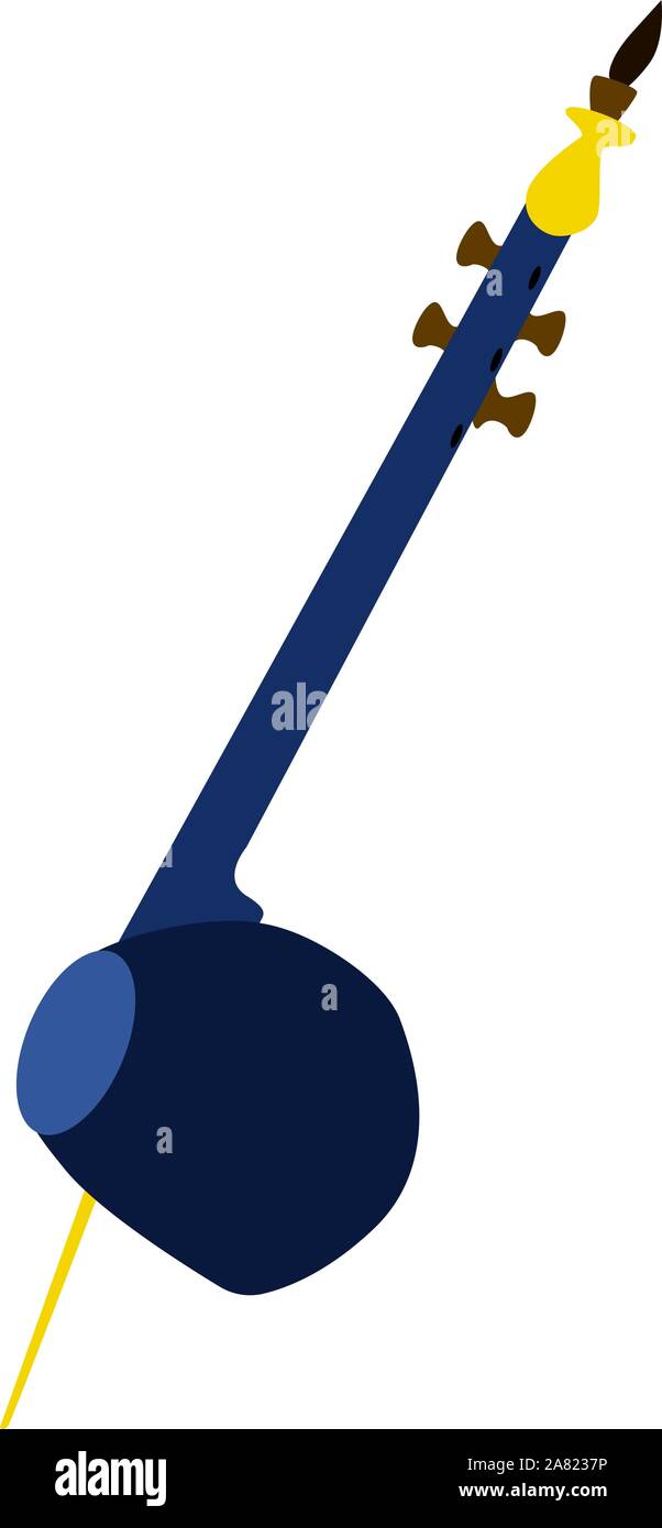 Blue kamancha, illustration, vector on white background Stock Vector ...