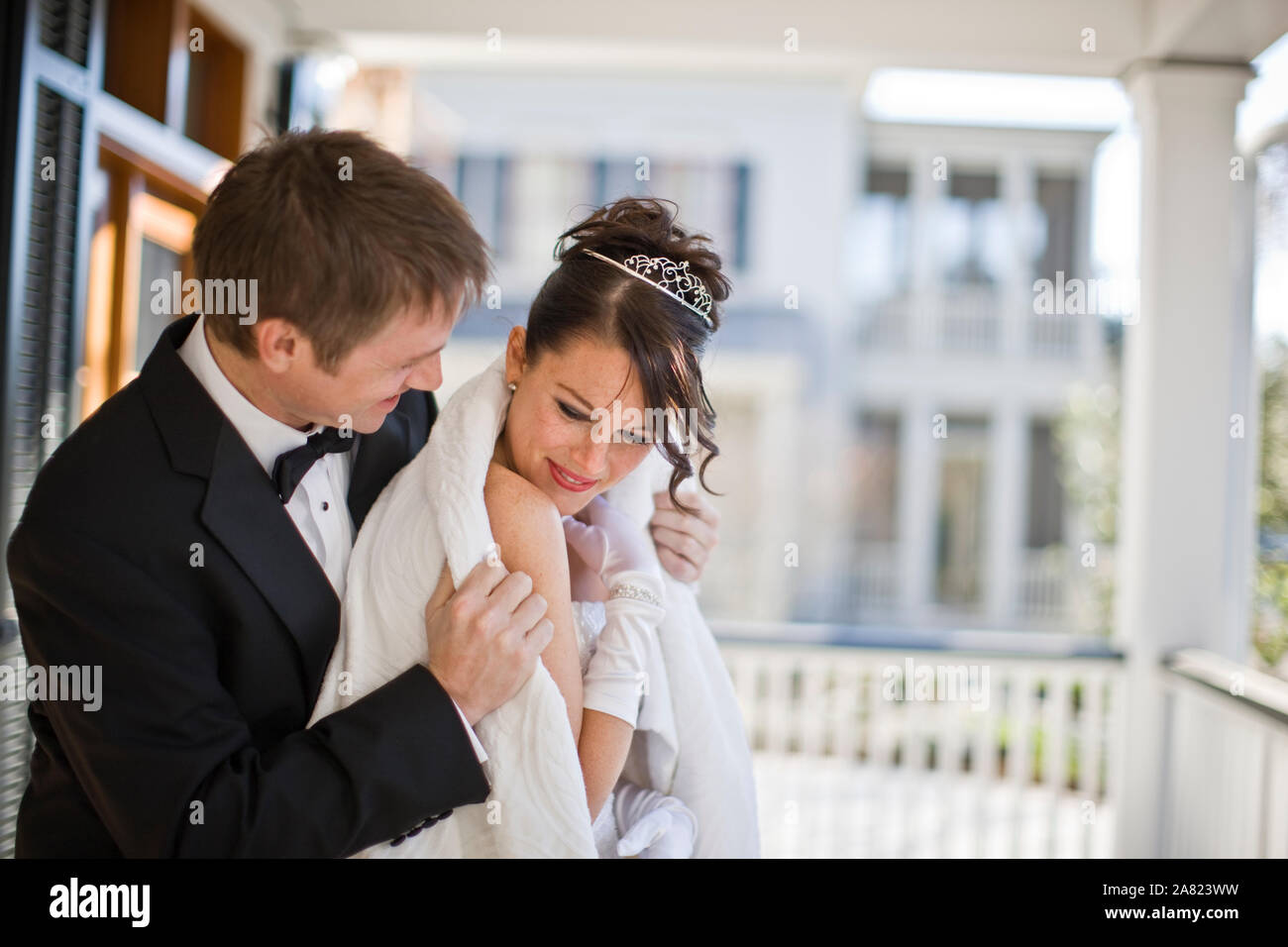 Caucasian bride groom standing hi-res stock photography and images - Alamy