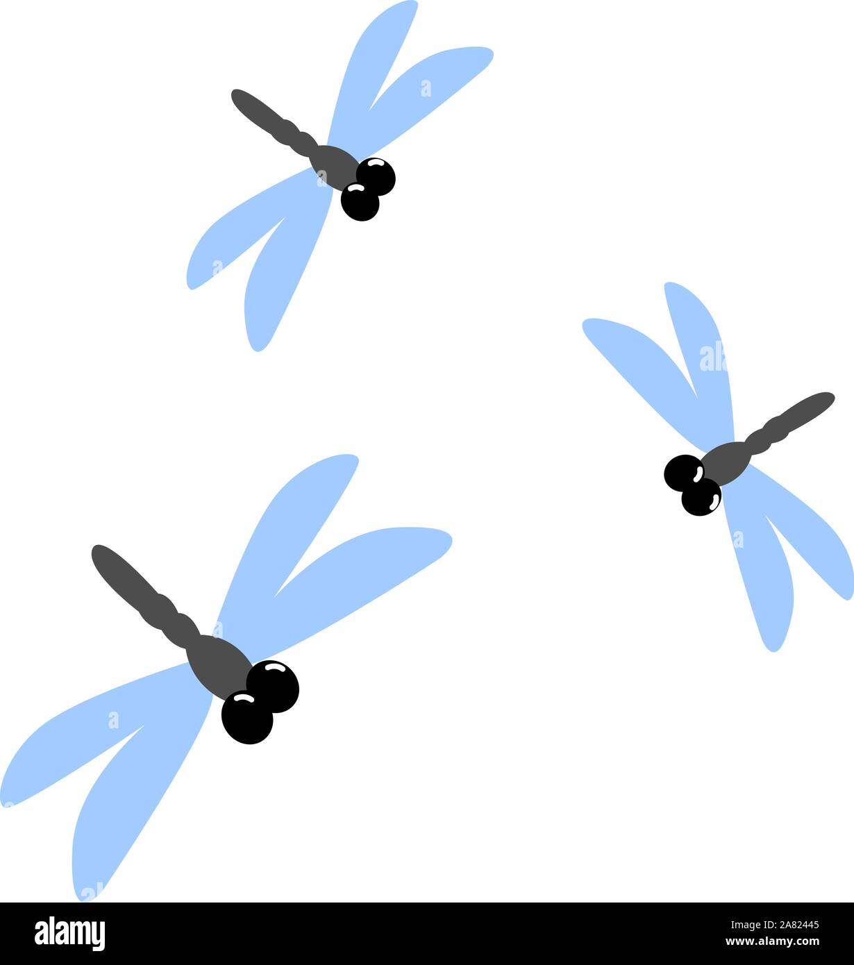 Dragonflies, illustration, vector on white background Stock Vector ...