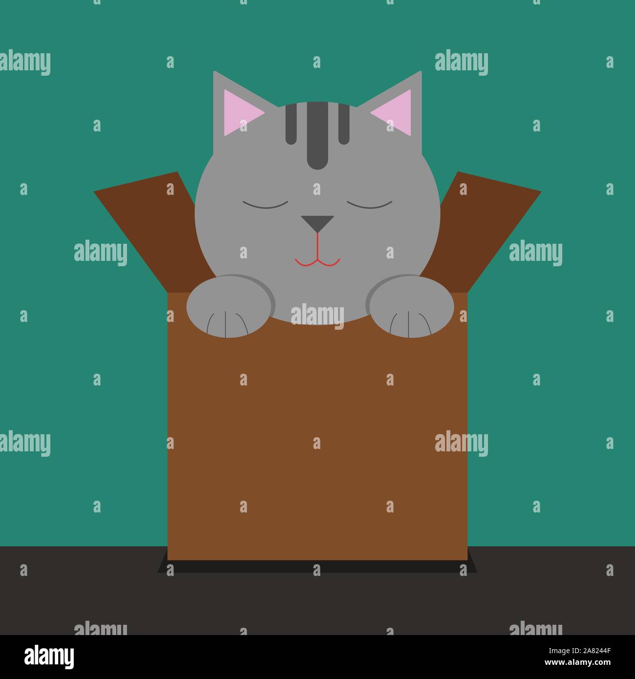 Cute tabby cat in pet Stock Vector Images - Alamy