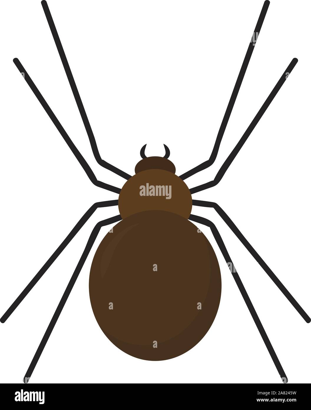 Brown spider, illustration, vector on white background. Stock Vector