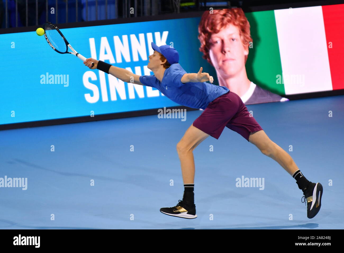 Milano, Italy, 05 Nov 2019, jannik sinner during Next Gen ATP Finals - Tournament round - Frances Tiafoe vs J