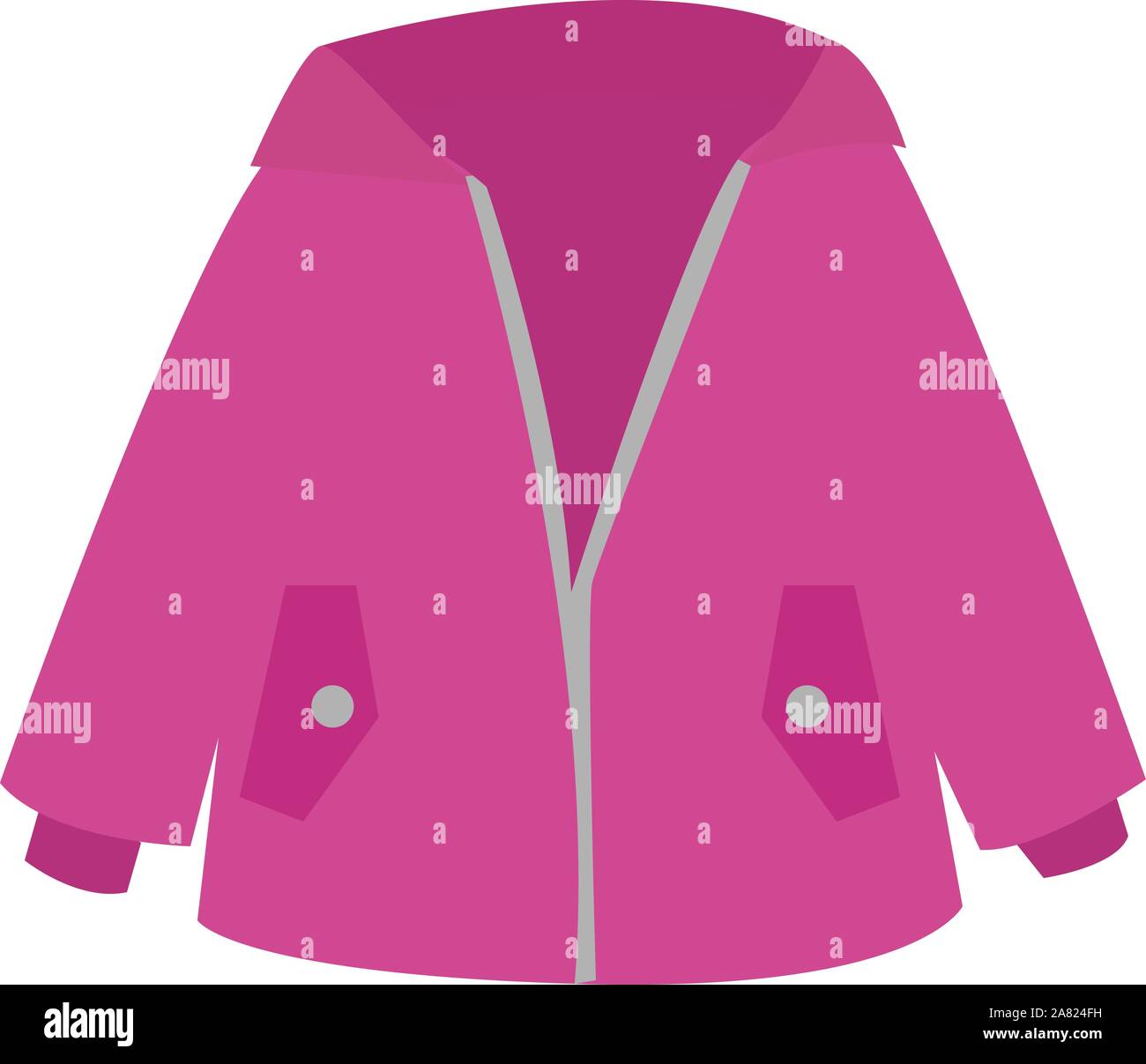 Pink jacket, illustration, vector on white background Stock Vector