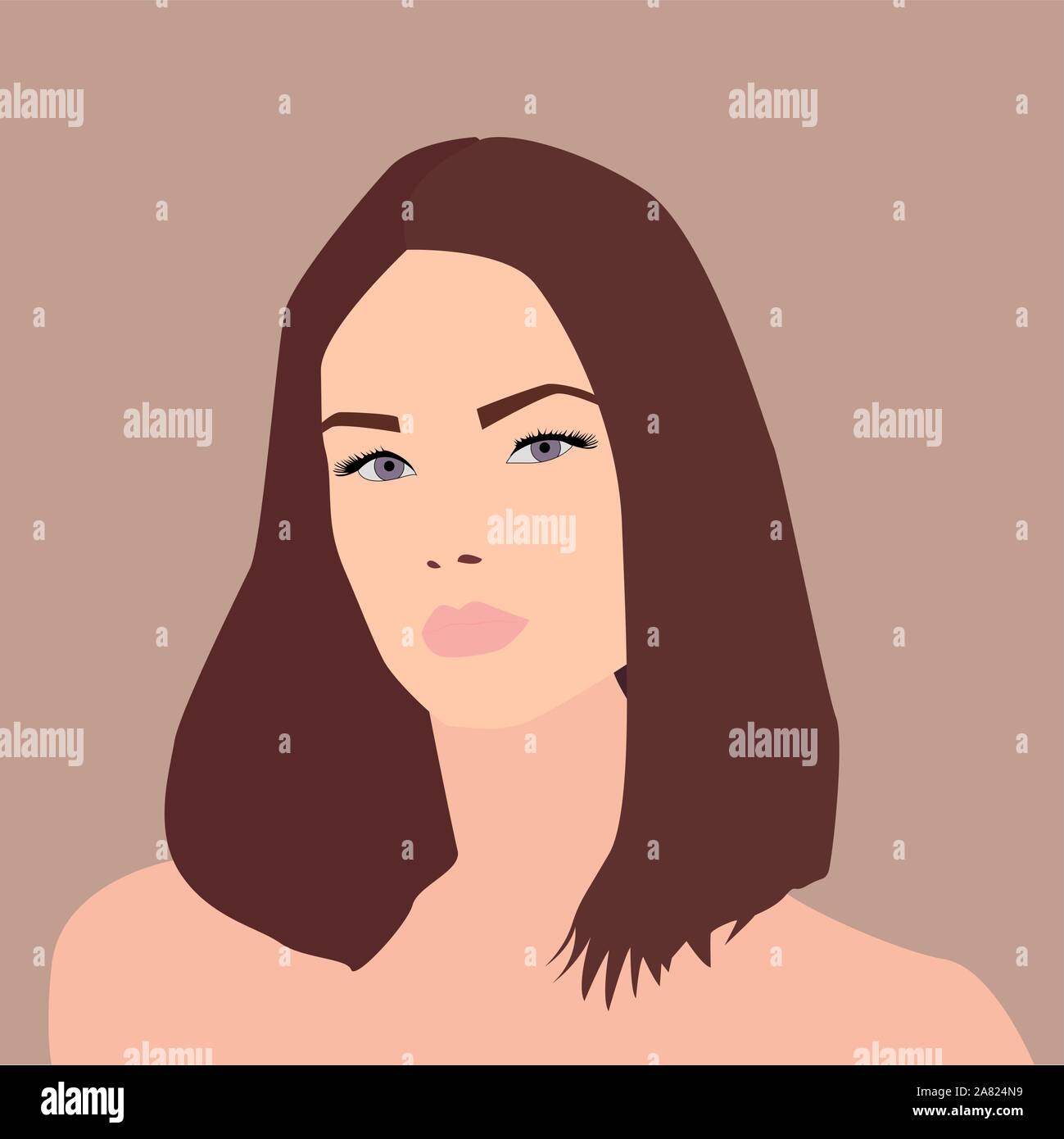 Brown hair vector vectors hires stock photography and images Alamy