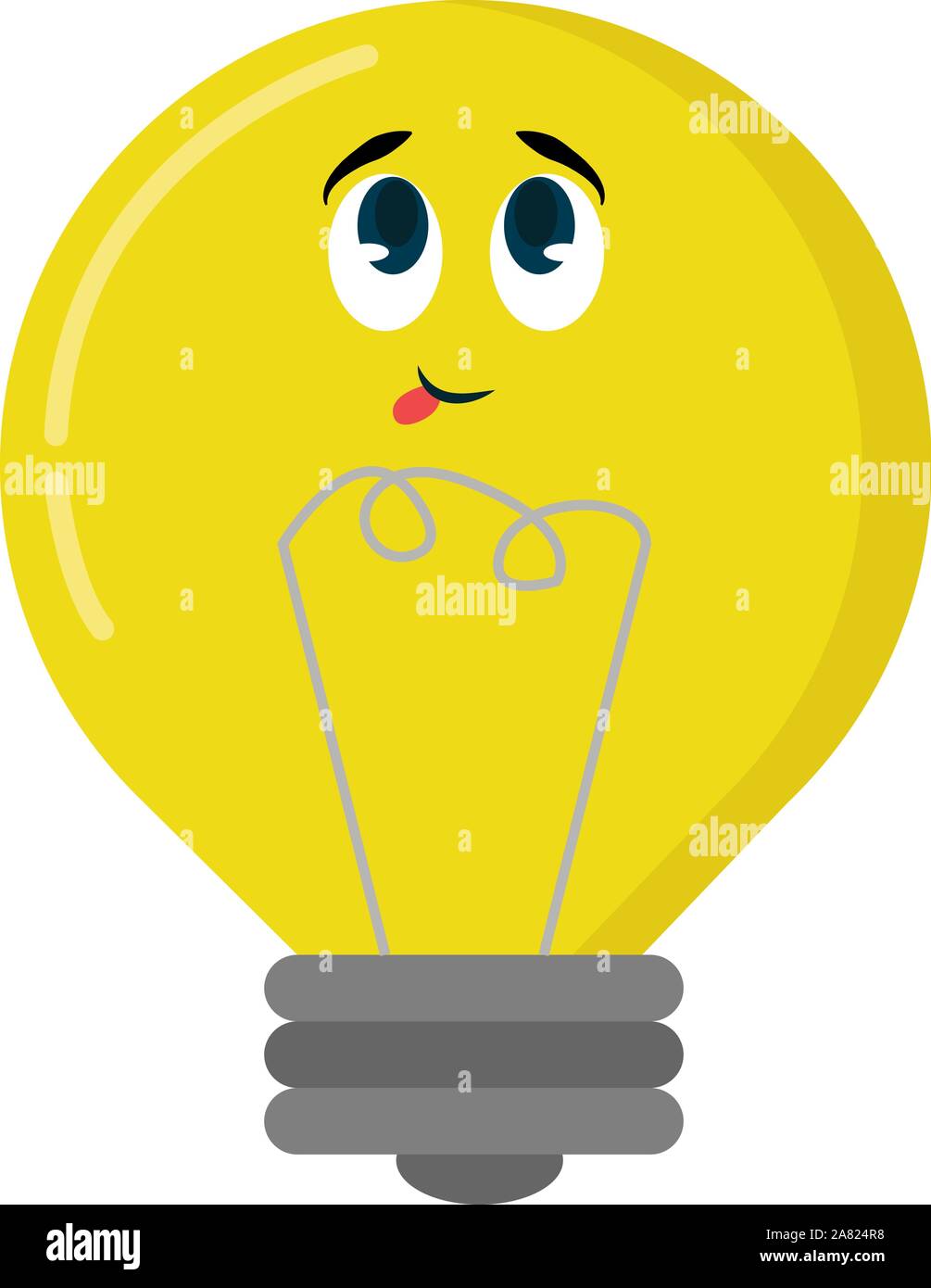 Yellow bulb, illustration, vector on white background Stock Vector ...