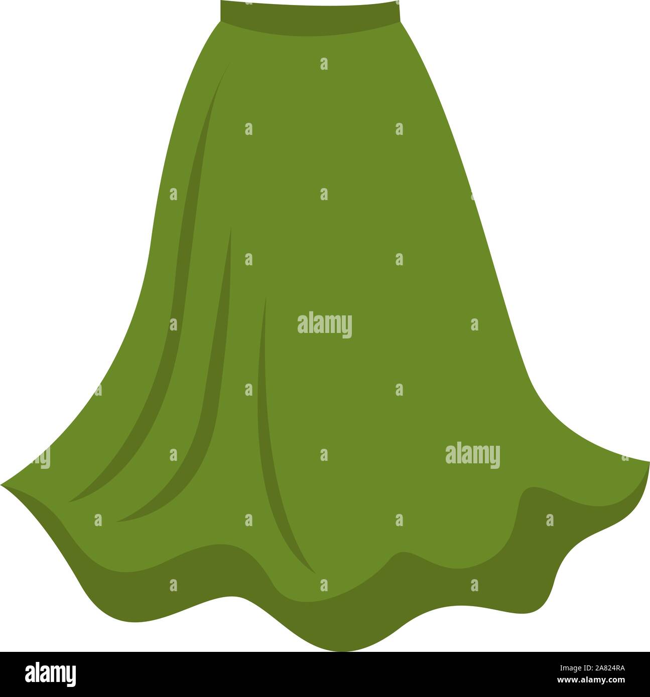 Green skirt, illustration, vector on white background Stock Vector