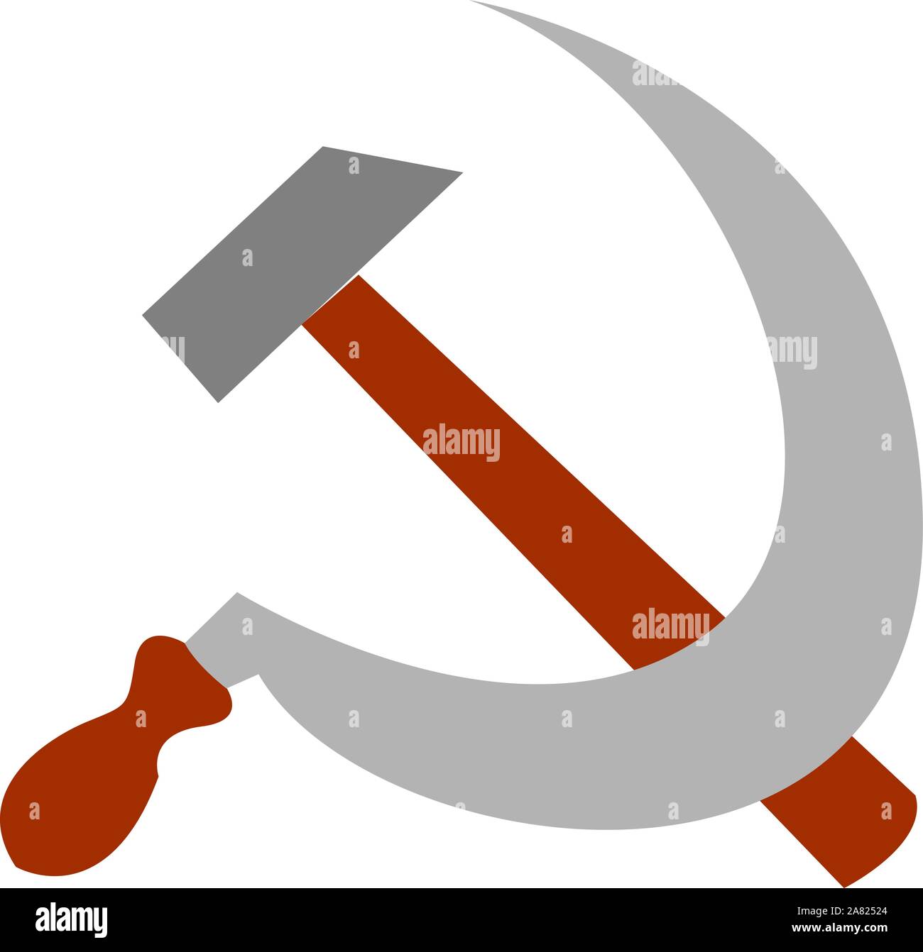 Hammer and sickle, illustration, vector on white background Stock