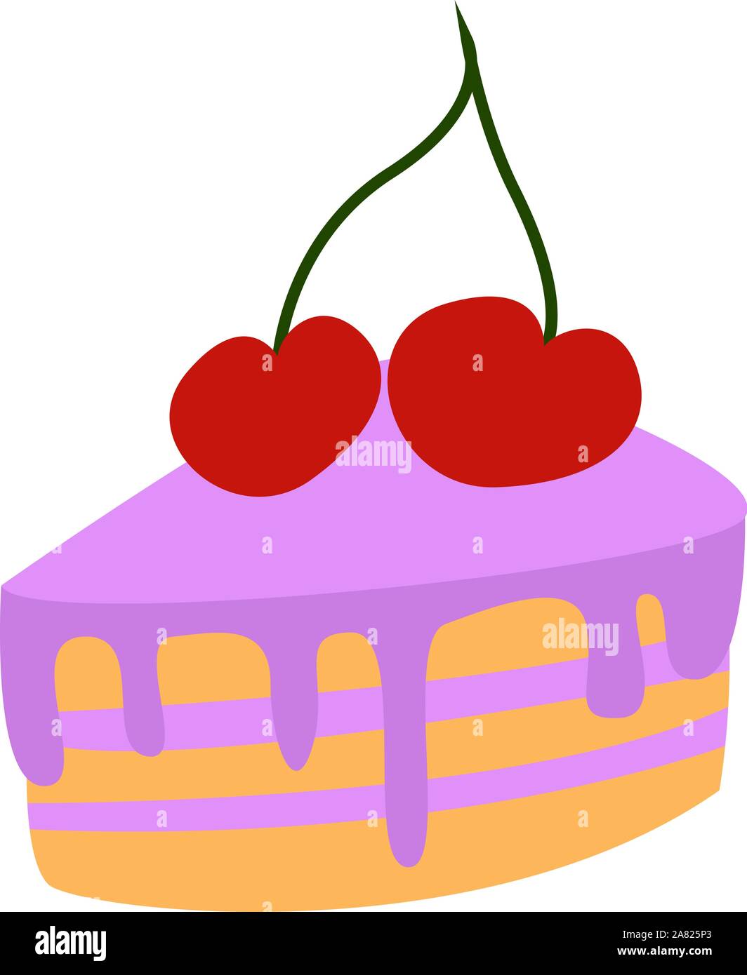 Fruit cake, illustration, vector on white background Stock Vector Image