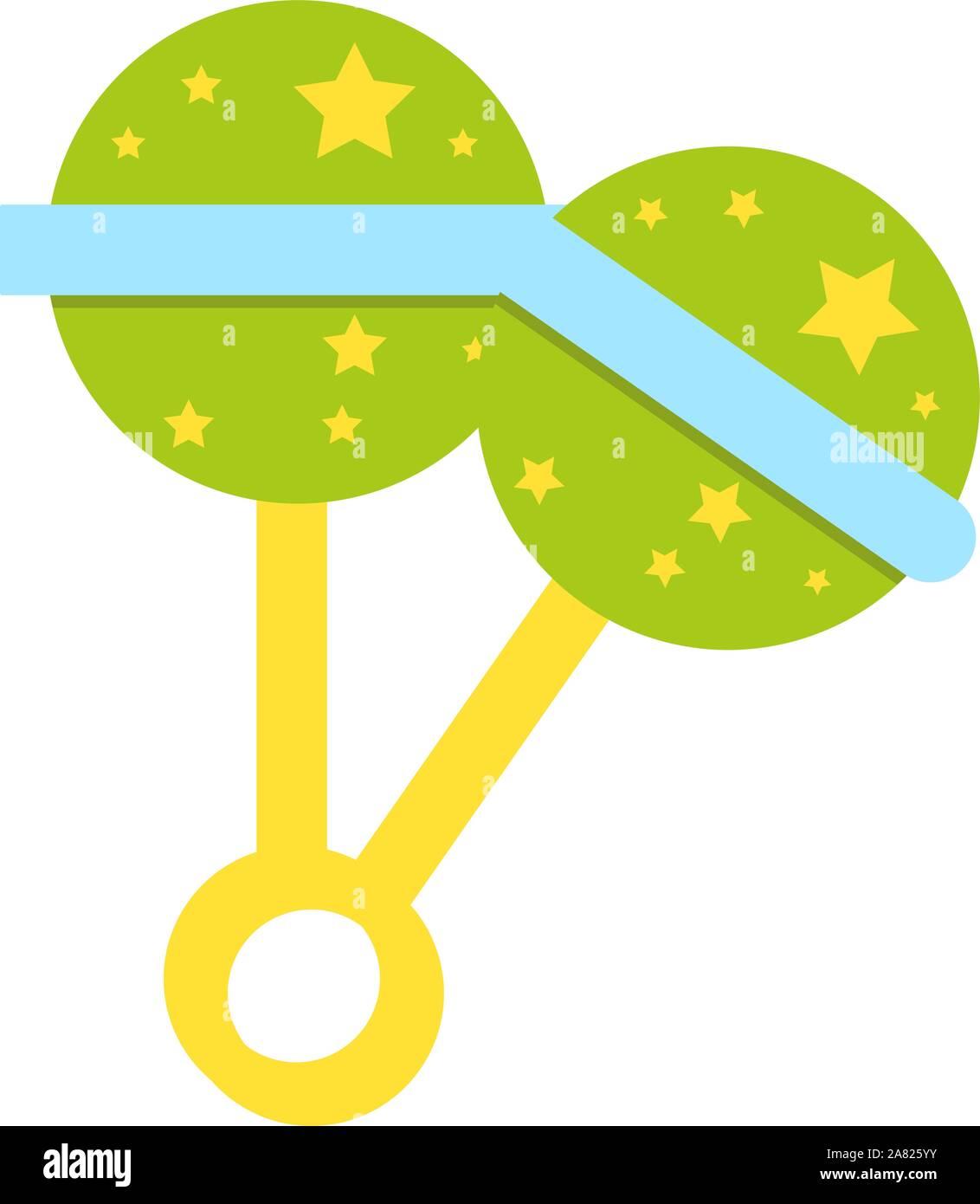 Green rattle, illustration, vector on white background Stock Vector ...