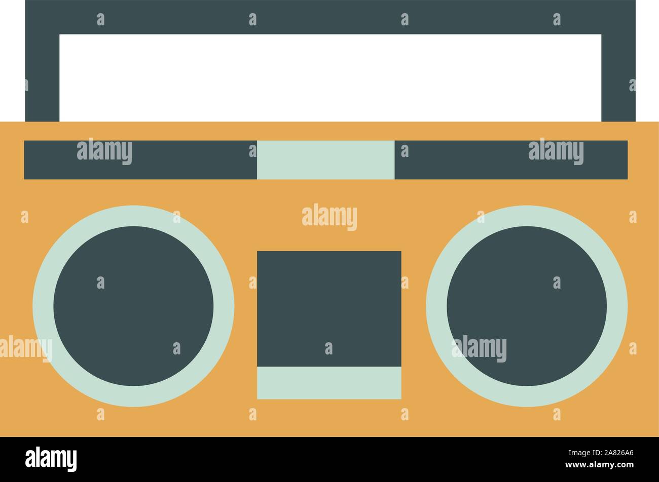 Retro radio, illustration, vector on white background. Stock Vector