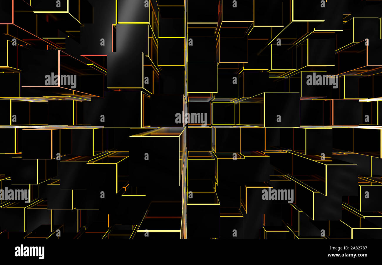 Futuristic 3d render illustration technology background. Abstract ...
