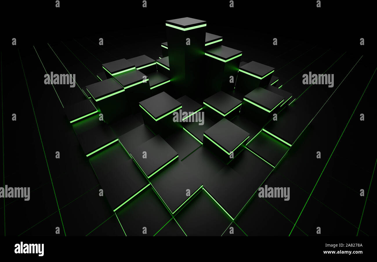 Futuristic 3d render illustration technology background. Abstract ...