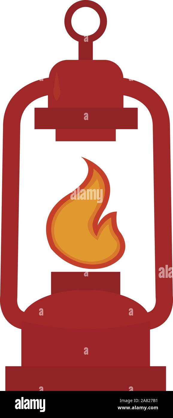 Oil lamp, illustration, vector on white background. Stock Vector